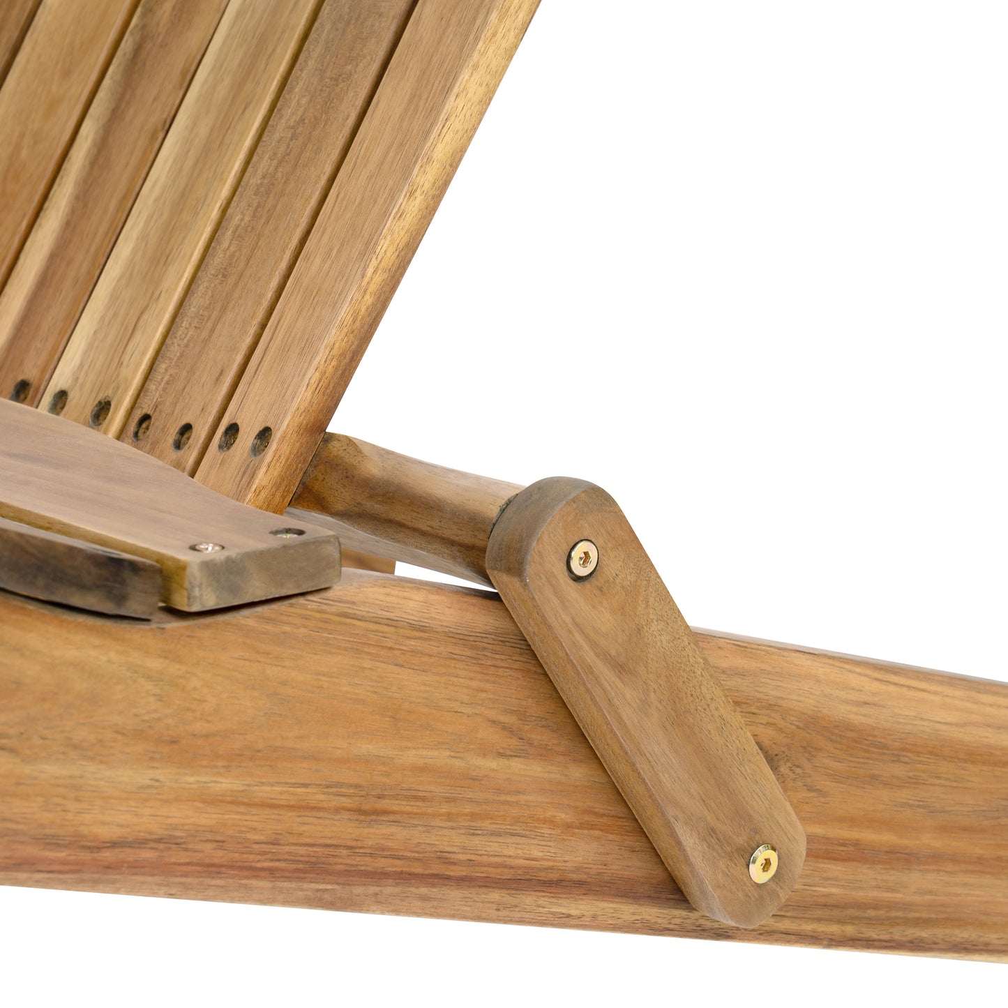 Folding Adirondack Chair Wooden Accent Furniture Lounge Chairs,Foldable Design for Patio & Garden Relaxation with Slatted Back & Wide Armrests- Teak Finish(Original SKU:57702.00NTLS/N770P241668M)