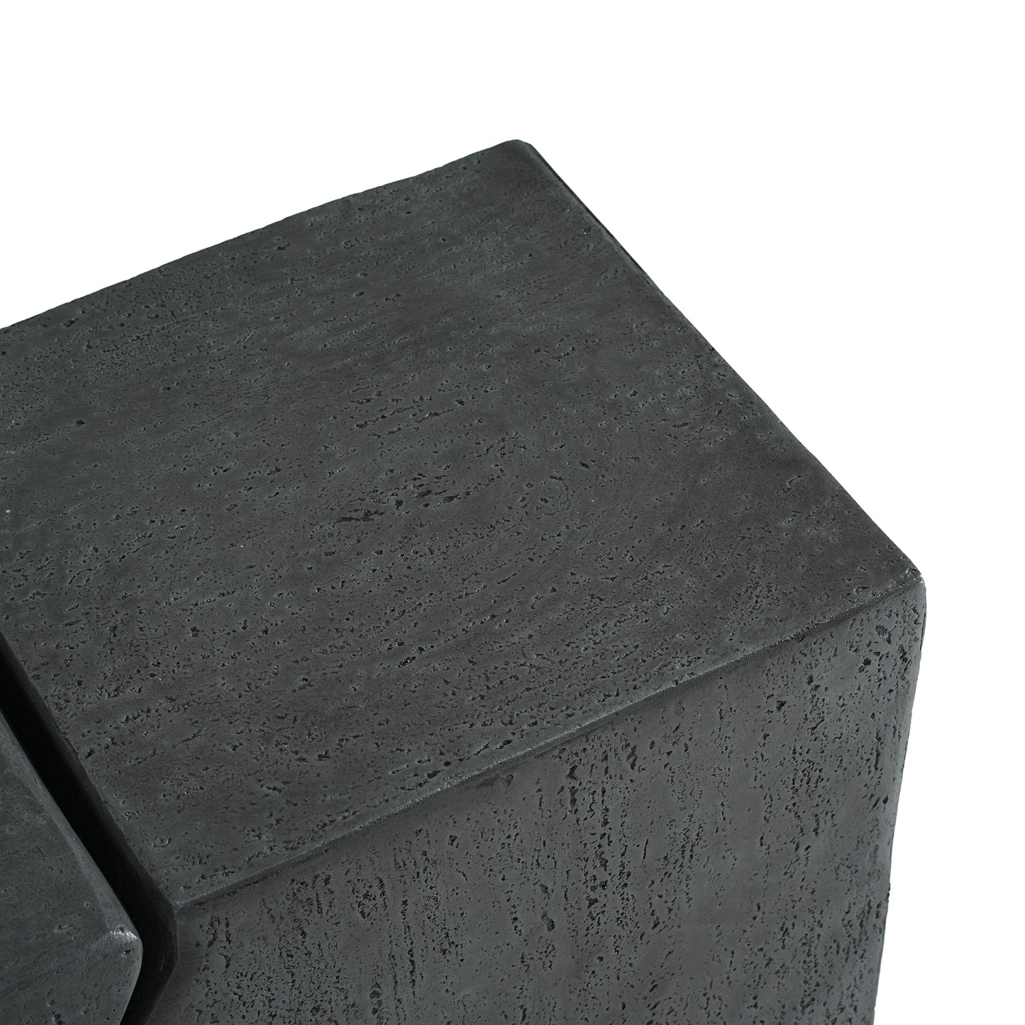 MGO Side Table, Set of 2 Rectangular Outdoor Side Tables, Decorative Garden Stools for Indoor Outdoor, Accent Table Patio Side Table End Table w Spotted, Stone Gray Color