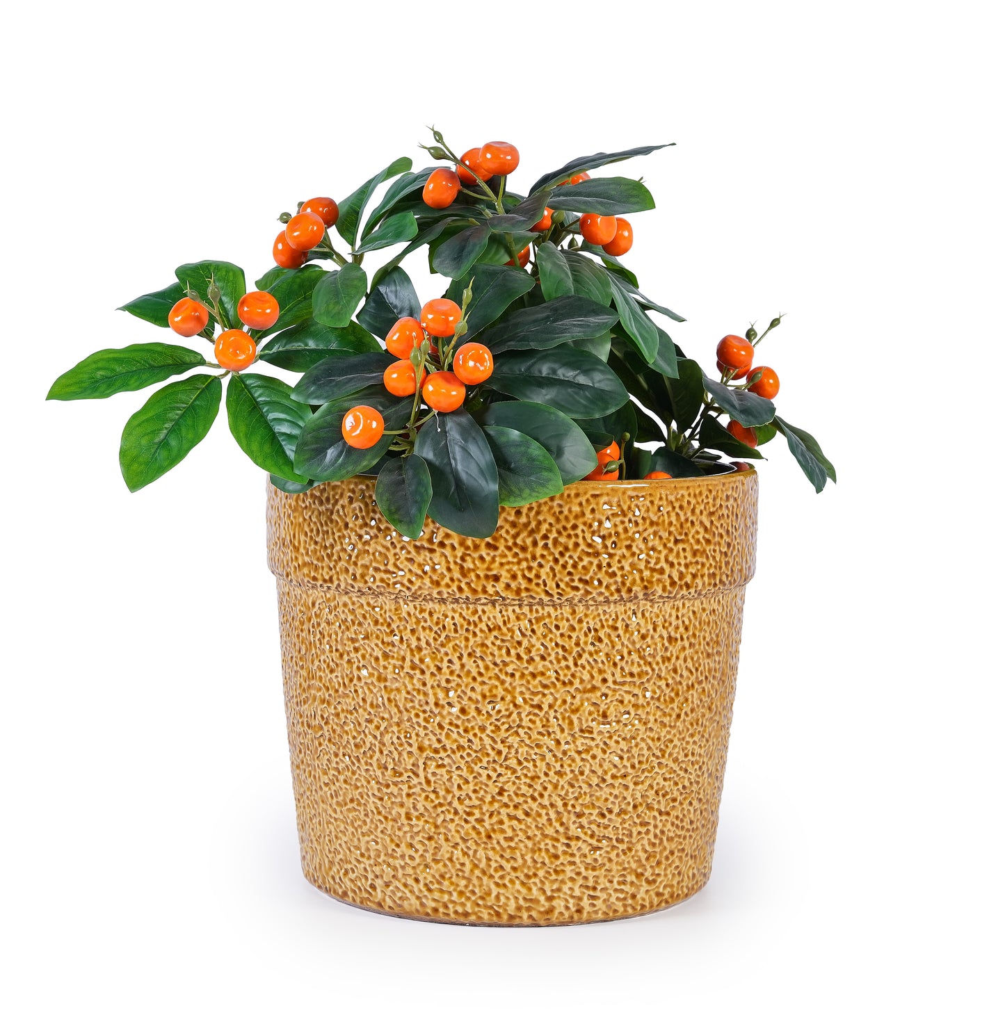 Handmade Ceramic Planter Set of 3, 15/12/9 Inch Diameter, Earth-Tone Speckled Glaze, for Orchids & Indoor Plants, Windowsill & Bookshelf Use, Breathable Clay