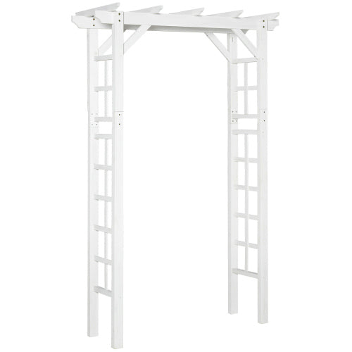 White 84.50 in. x 23.50 in. Wooden Garden Arbor Wedding and Ceremony Outdoor Garden Arch Trellis for Climbing Vines