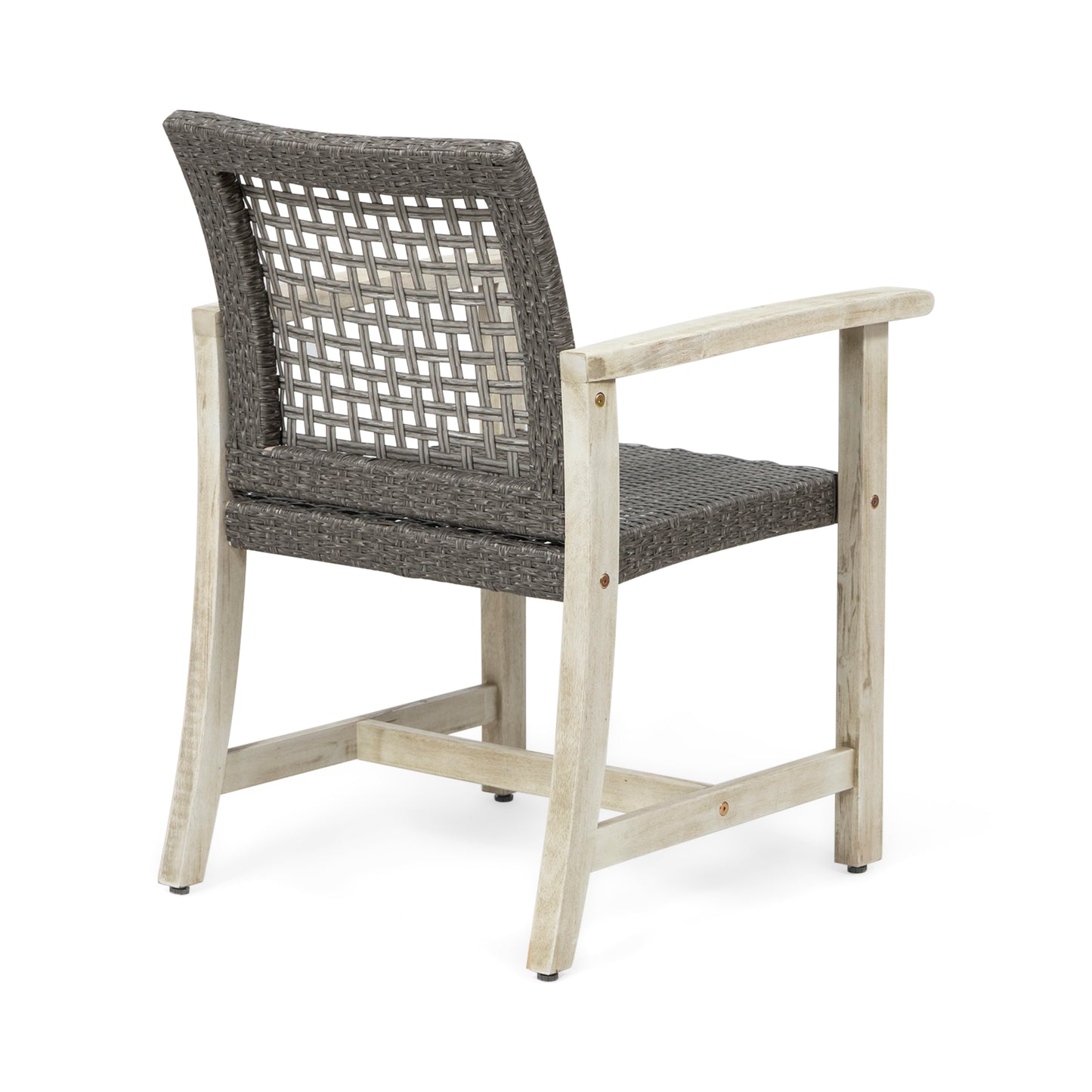 HAMPTON WOOD AND WICKER DINING CHAIR( SET OF 2 )
