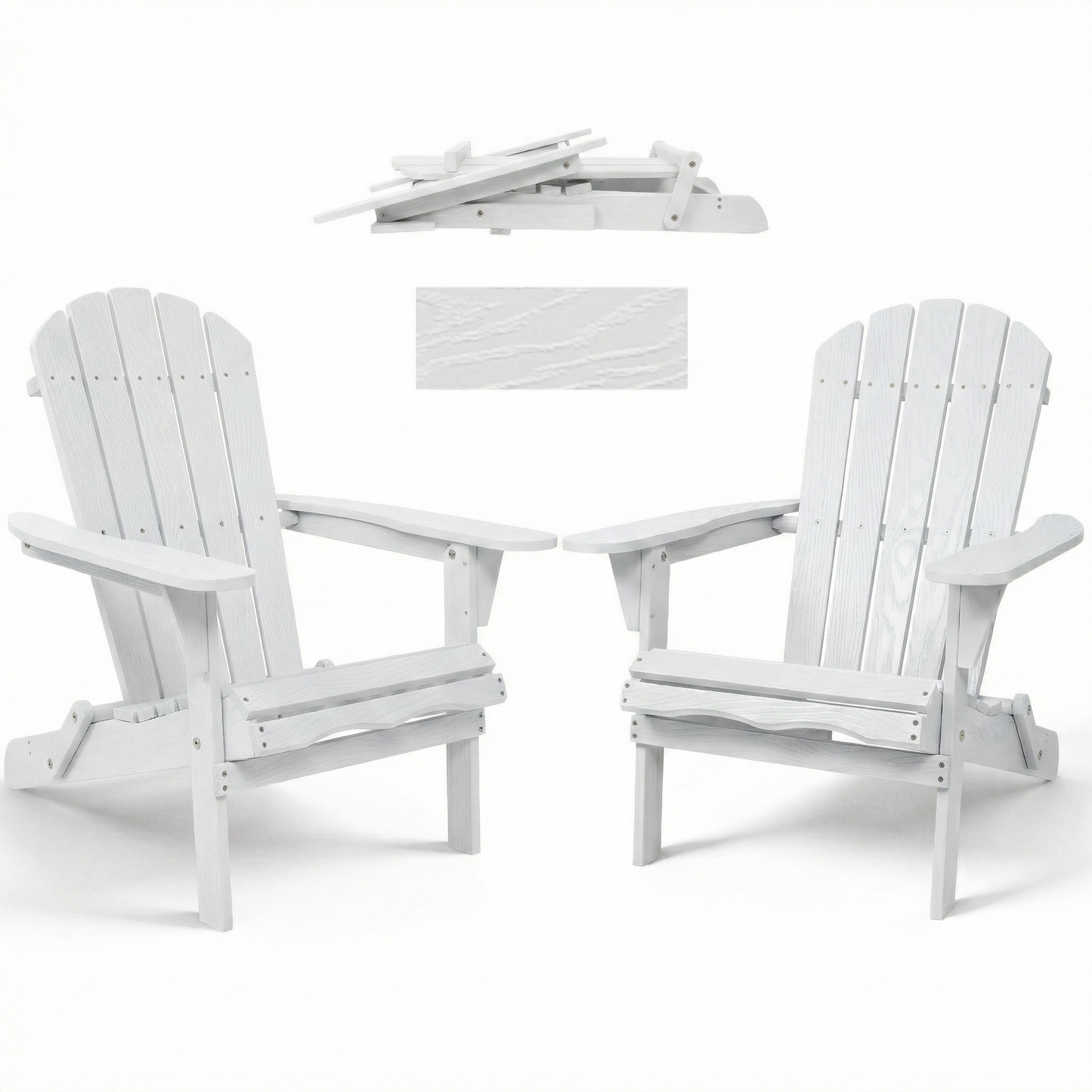 Wood Lounge Patio Chair for Garden Outdoor Wooden Folding Embossed Adirondack Chair Solid Wood Lounge Patio Chair with Wood Grain