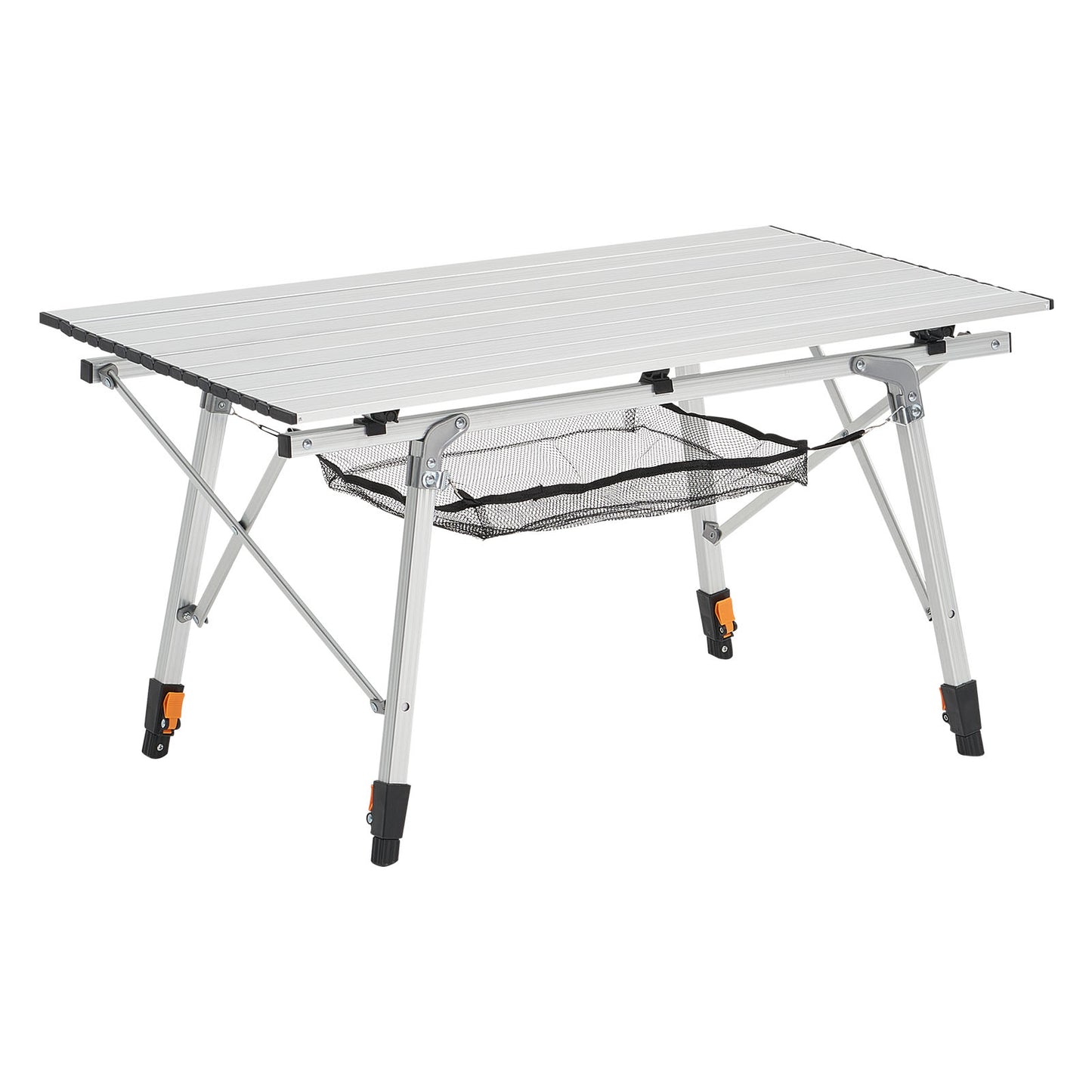 Folding Portable Camping Table Aluminum Outdoor Picnic Roll up Table Mesh Layer