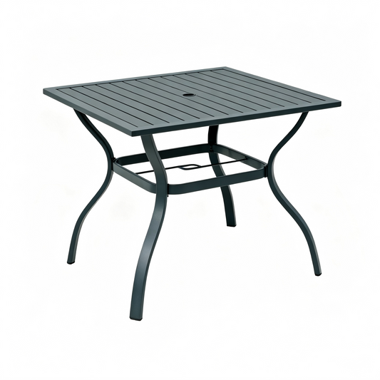 37" Square Metal Table with Umbrella Hole(Table only)