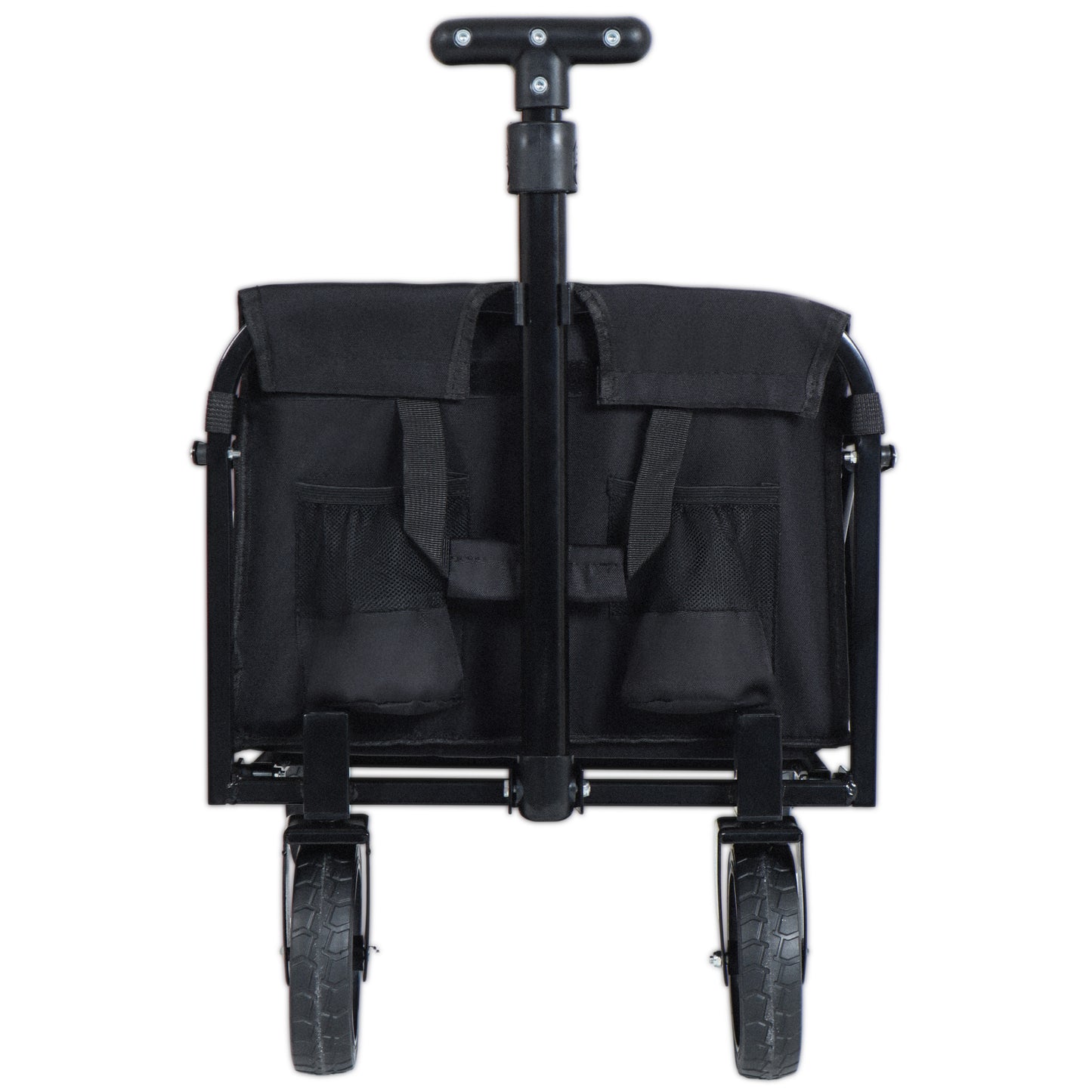 Expandable Dual-Layer Utility Wagon with 100% Extra Space - 225lbs Grocery Cart for Camping, Shopping, Sports, Gardening, Fishing, Black