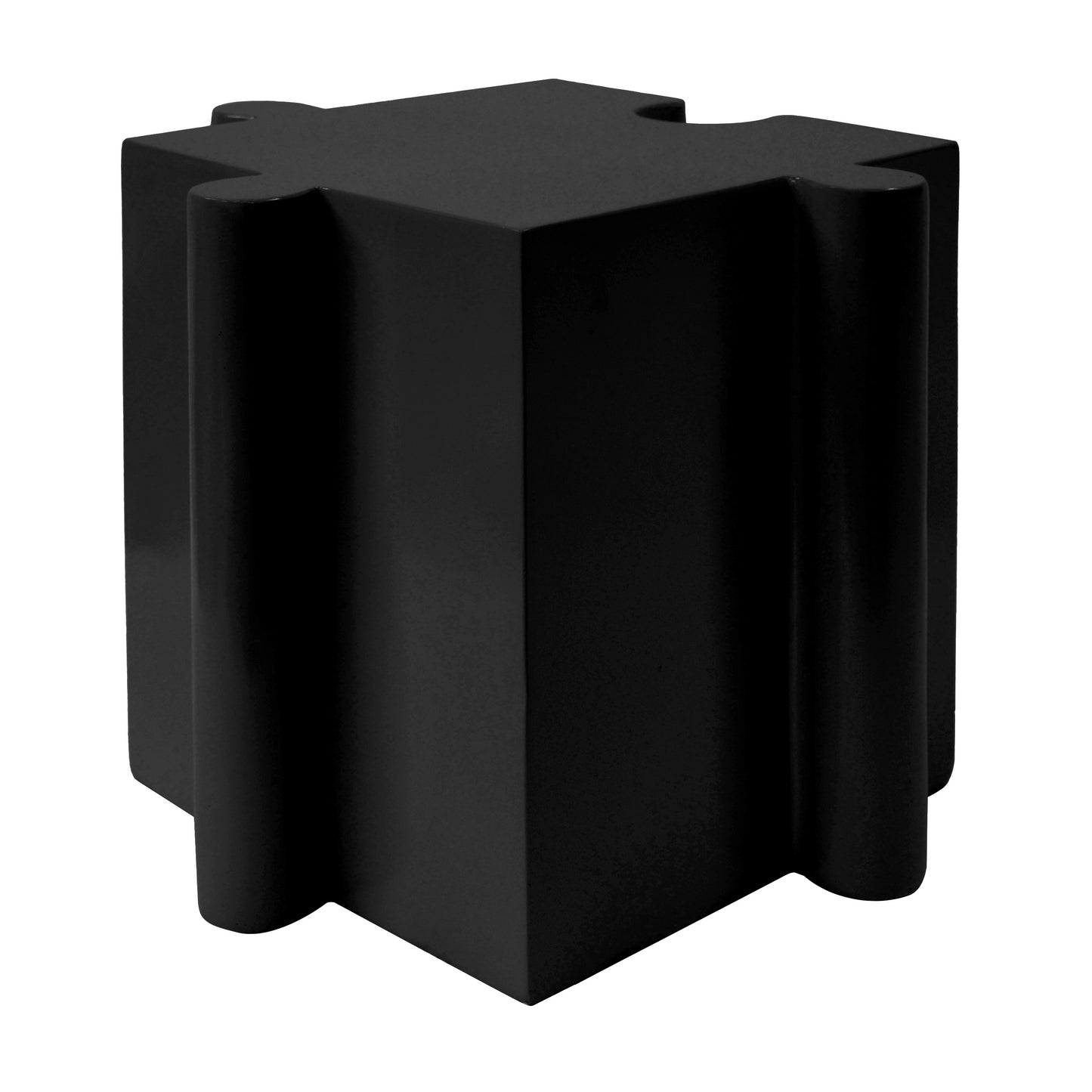 Puzzle Art Side Table, Modular Convex Edge MGO Table - Buy Singles or Combine for Custom Layouts,  Indoor & Outdoor,Black Color