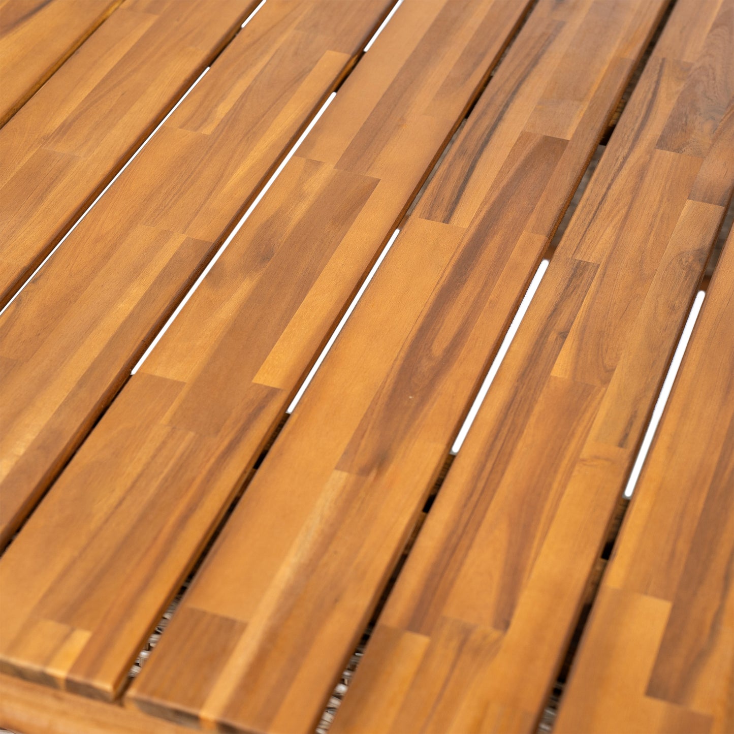 Outdoor Acacia Wood Dining Table,Teak Finish+ Brown Wicker