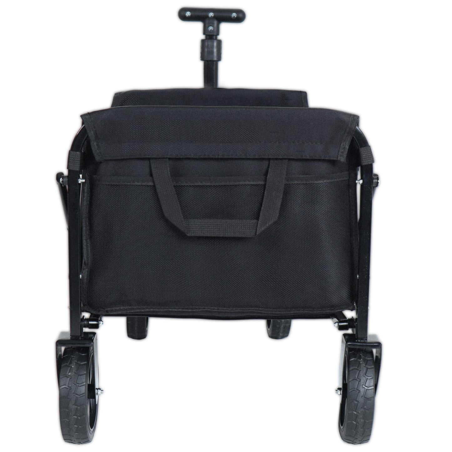 Expandable Dual-Layer Utility Wagon with 100% Extra Space - 225lbs Grocery Cart for Camping, Shopping, Sports, Gardening, Fishing, Black