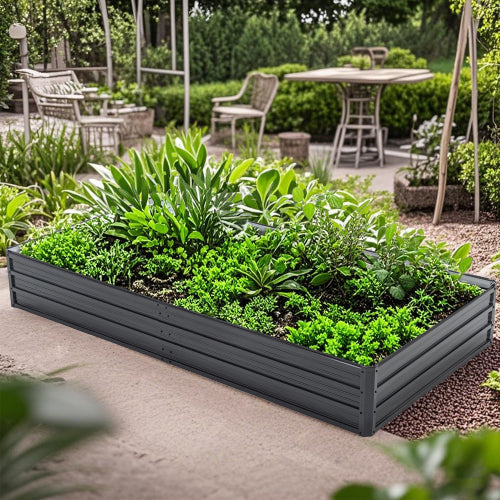 94 in. x 47 in. x 13 in. Large Outdoor Garden Galvanized Planter Raised Garden Bed, for Gardening Vegetables Flowers