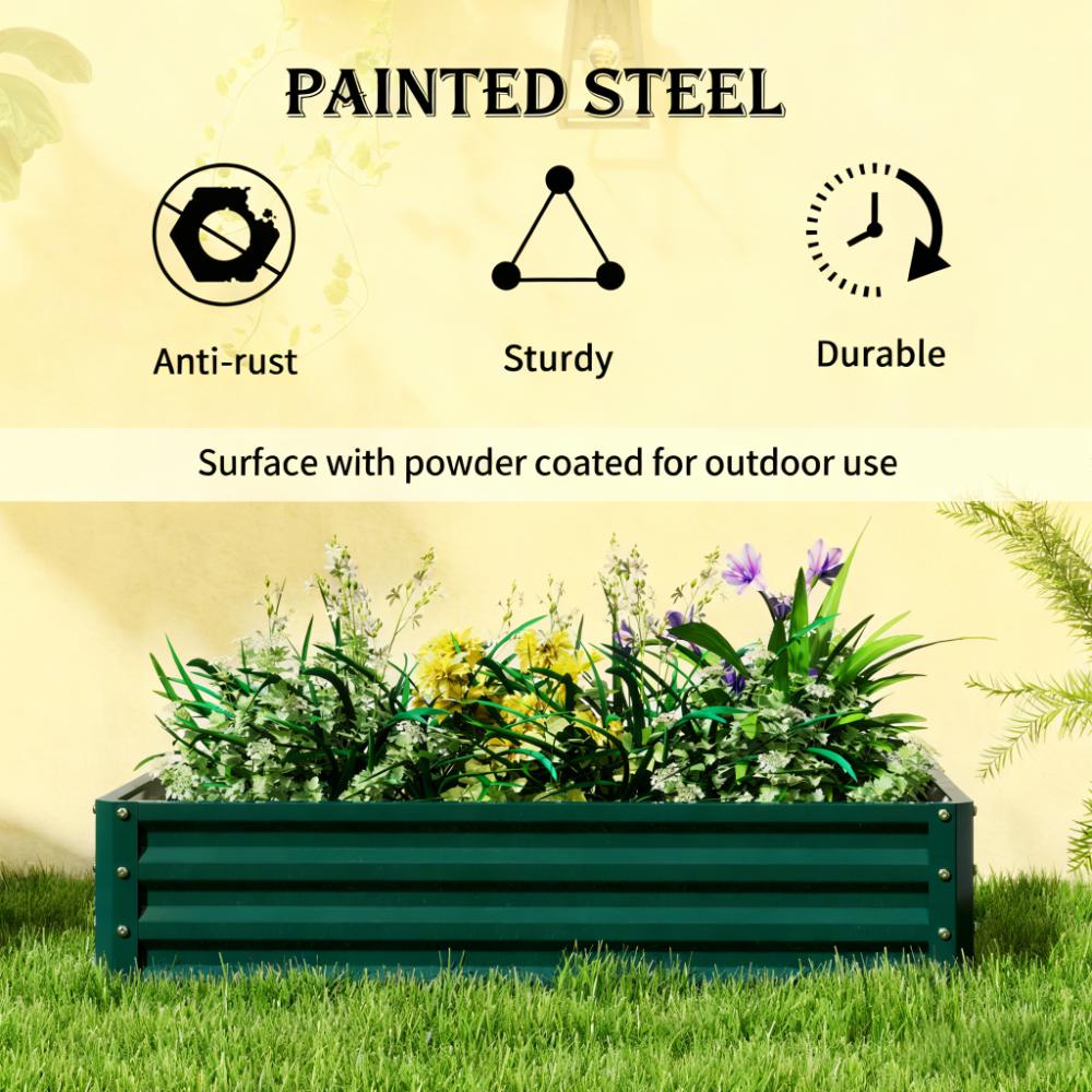 Metal Planter Box,Galvanized Raised Garden Bed,for Growing Vegetables,Flowers,Herbs,Succulents