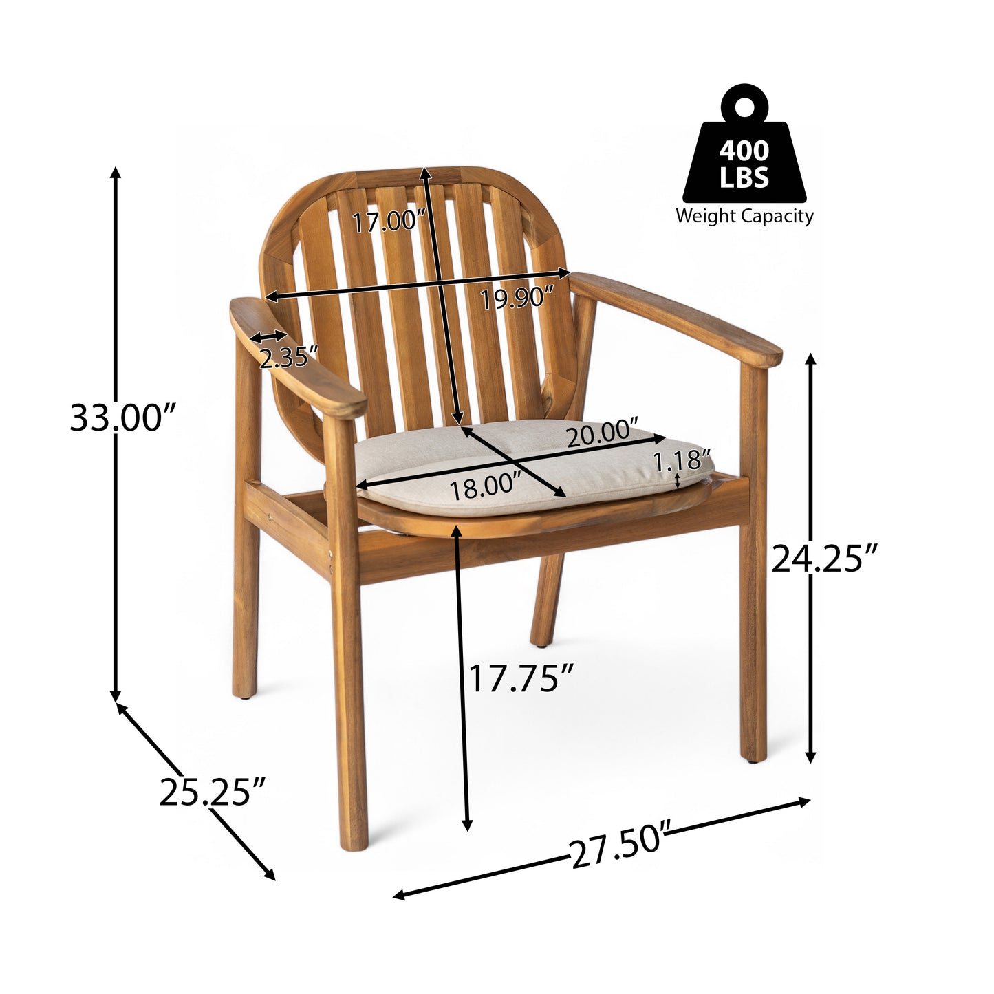 Meja Dining Chair With Cushion, Set of 2