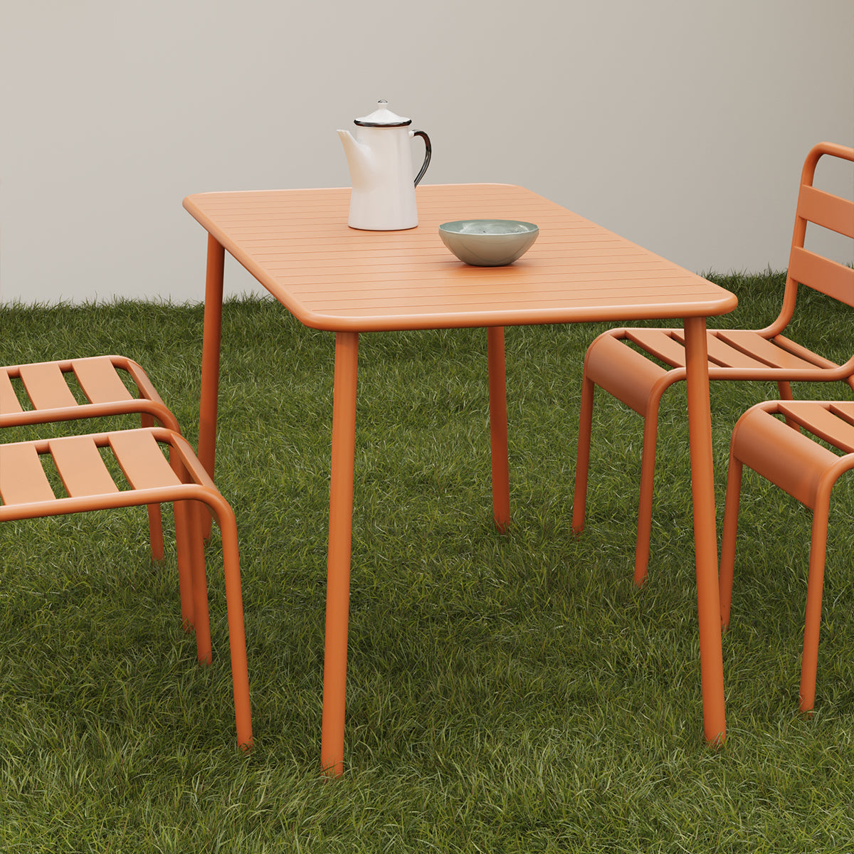 Sella long table outdoor (red)dining table villa courtyard balcony table outdoor leisure table simple garden waterproof table