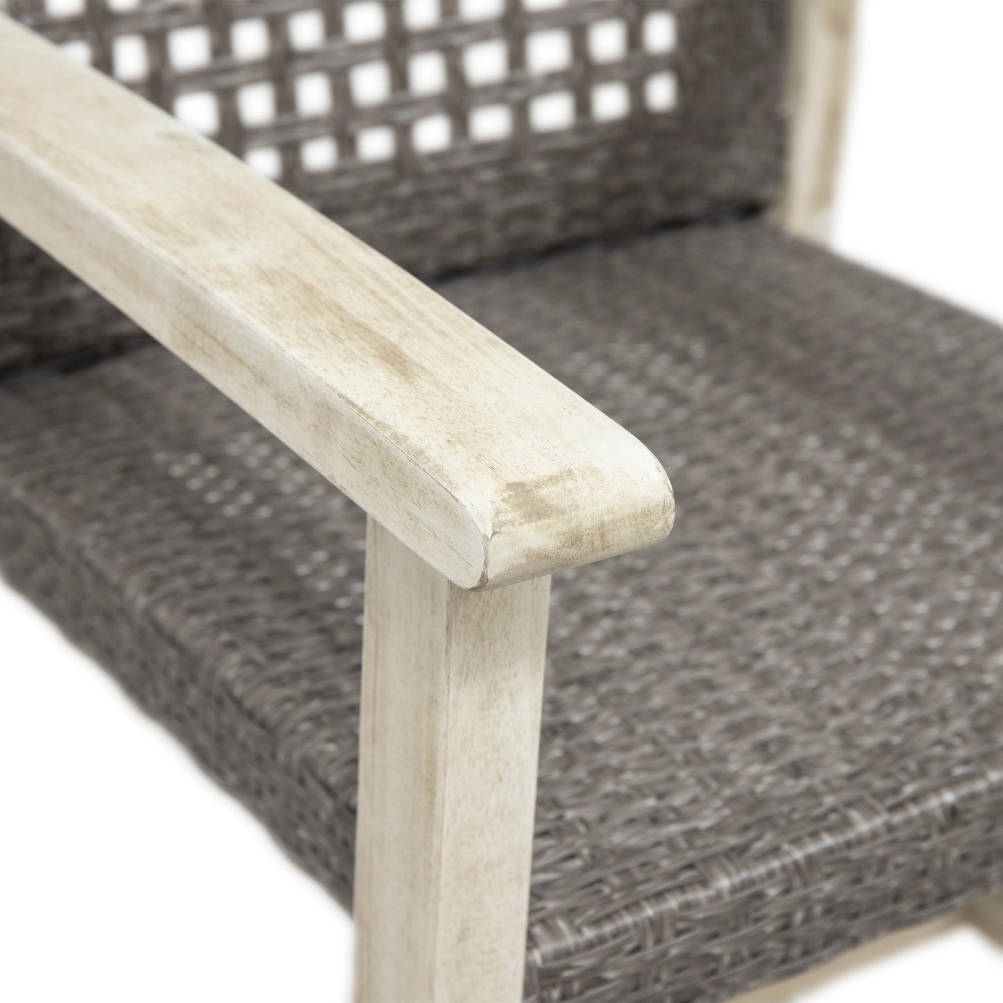 HAMPTON WOOD AND WICKER DINING CHAIR( SET OF 2 )