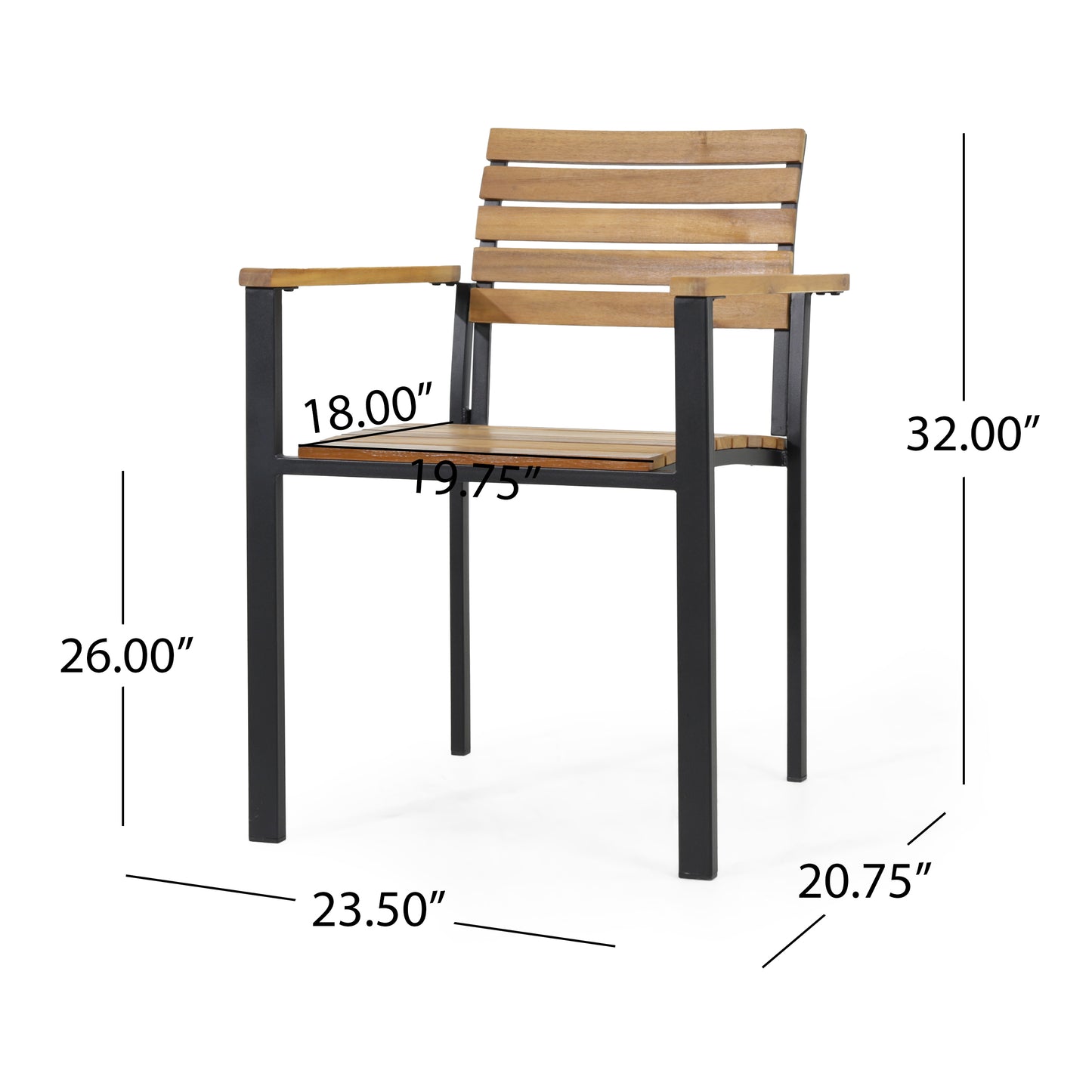 LARIS WOOD AND METAL CHAIR