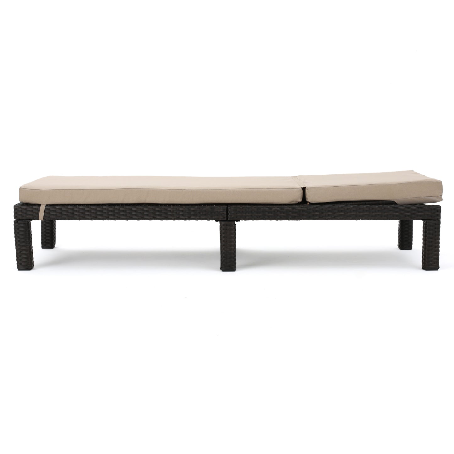 PUERTA KD CHAISE LOUNGE, DARK BROWN FRAME WITH BEIGE CUSHION