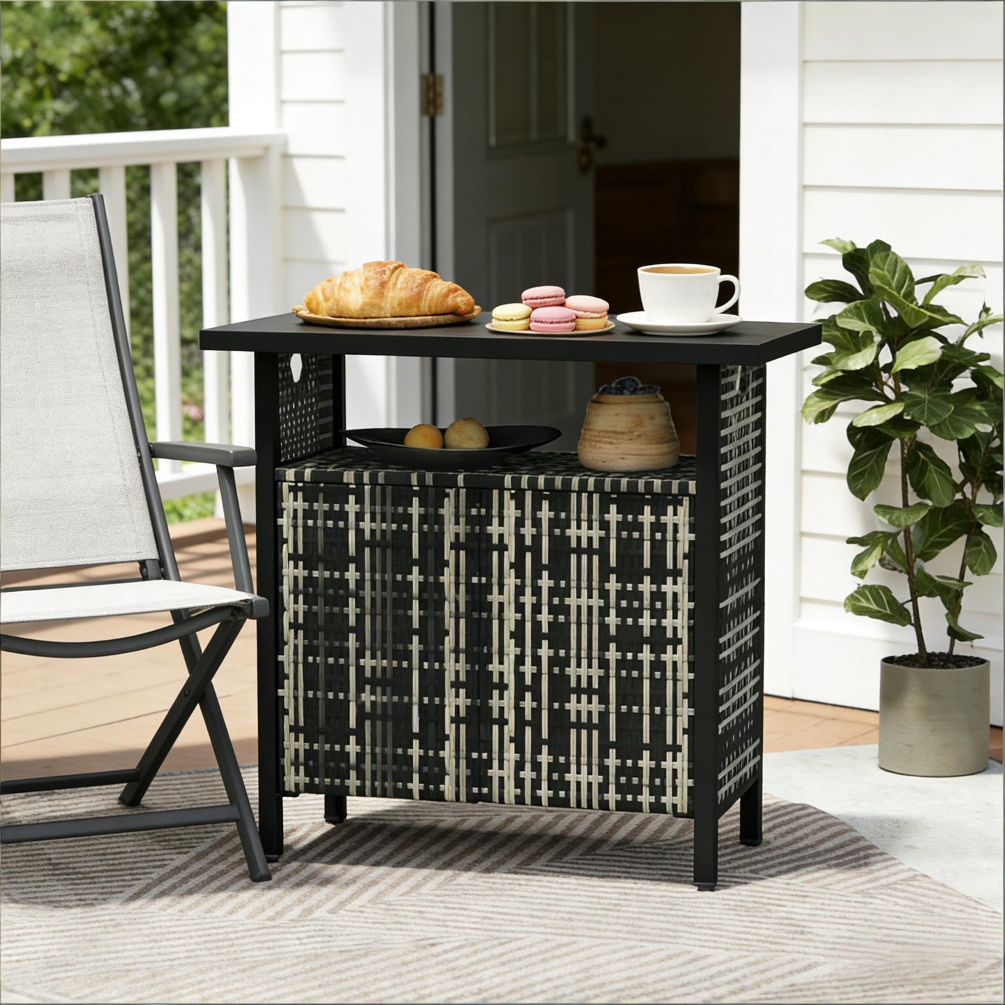 Outdoor Coffee Table,Outdoor Towel Storage Cabinet Organizer,Outdoor Bar Table