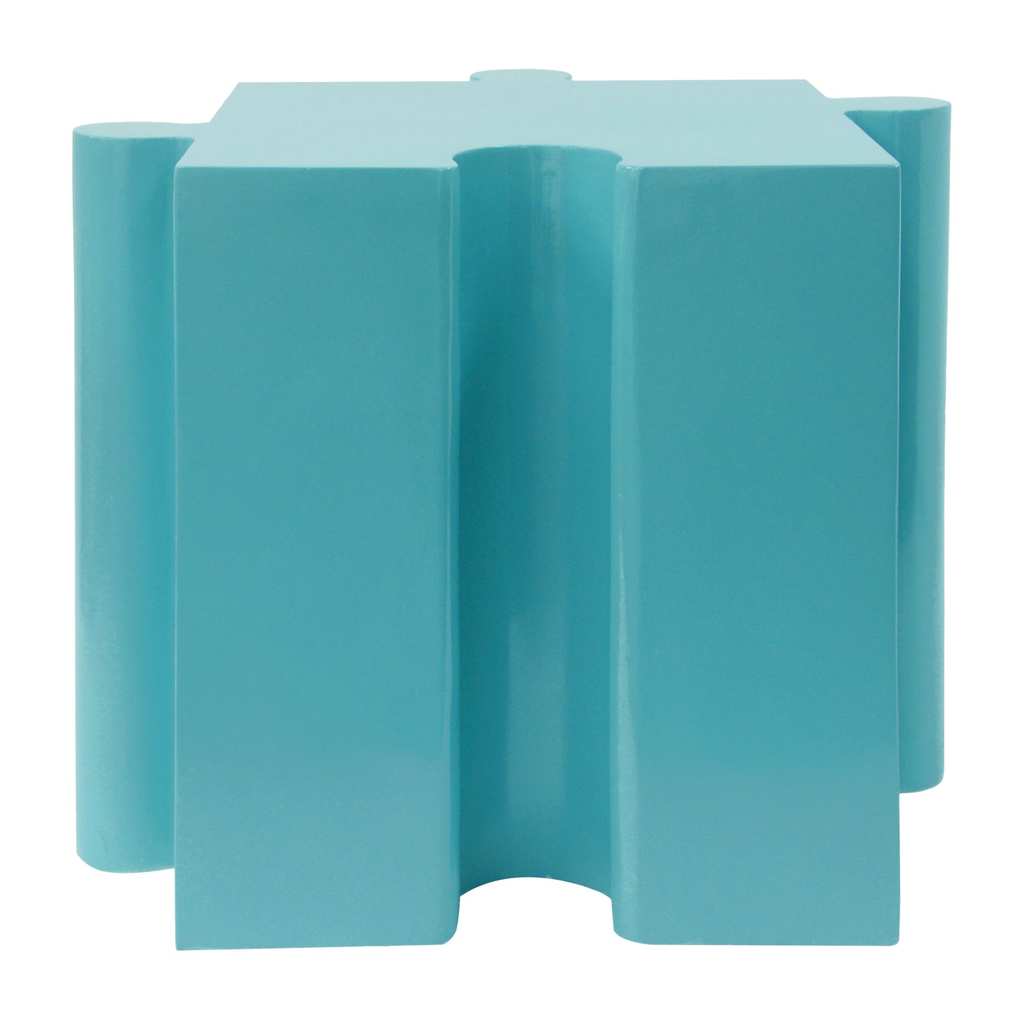 Puzzle Art Side Table, Modular Convex Edge MGO Table - Buy Singles or Combine for Custom Layouts,  Indoor & Outdoor,Light Blue Color