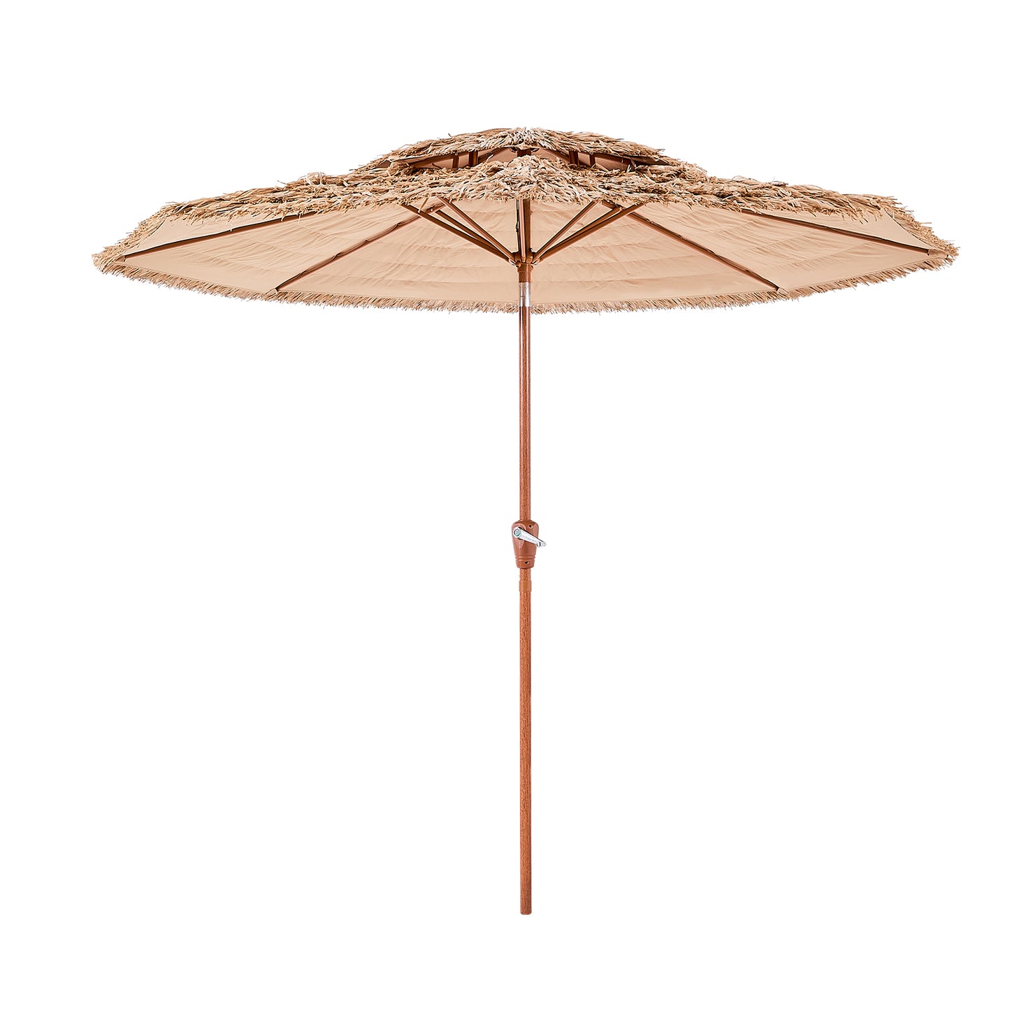 Tiki Umbrella 2-Tier Thatched Patio Umbrella 9 ft for Pool Patio Beach