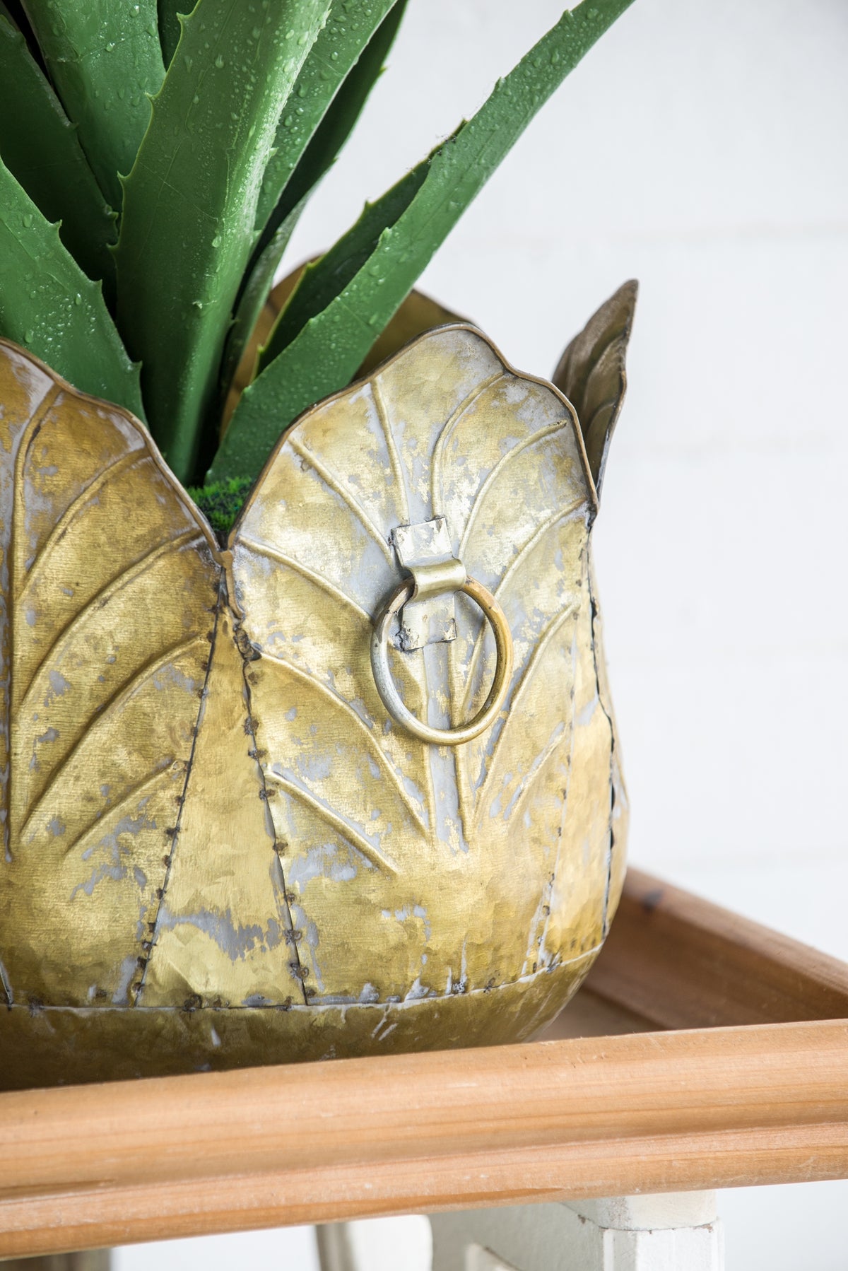 Set of 3 Metal Planter Distressed, L:17.7x17.7x11" M:15x15x10.2" S:11.5x11.5x10"