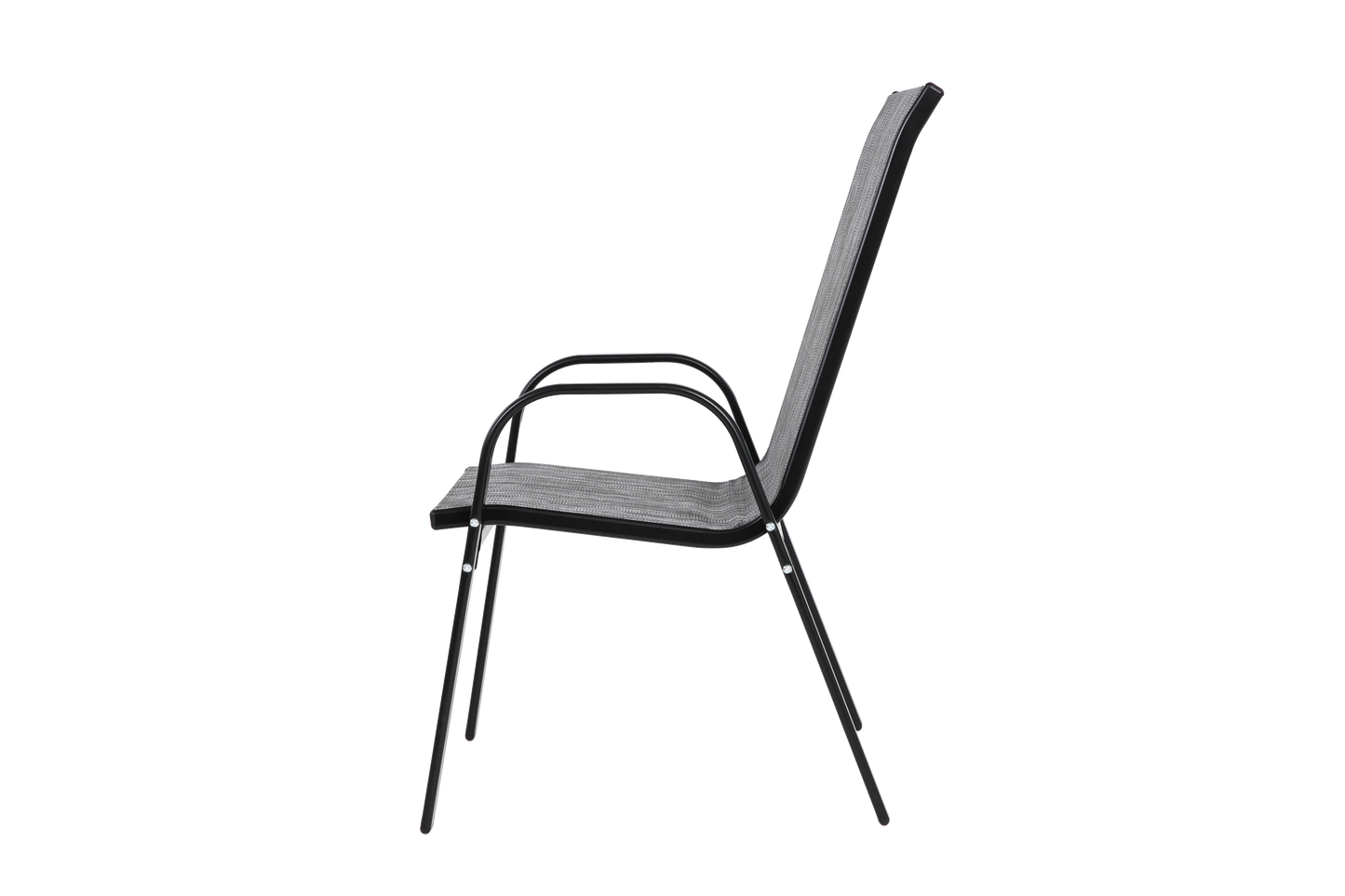 6 Piece Patio Chairs, Outdoor Camping Chairs with Breathable Textilene Fabric, Set of 2 Garden Chairs with Armrest High Backrest for Garden Patio Pool Beach Yard Space Saving ( Grey)6