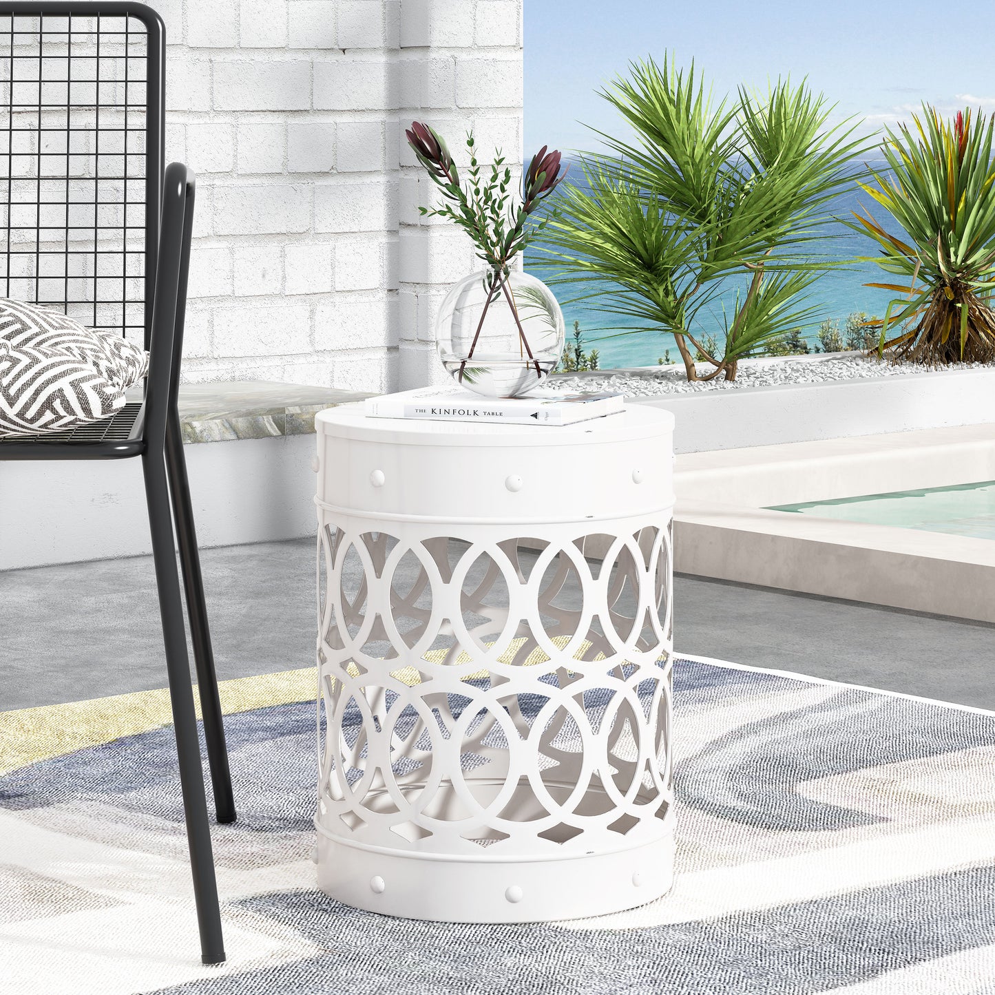 Outdoor Metal end Table -Large
