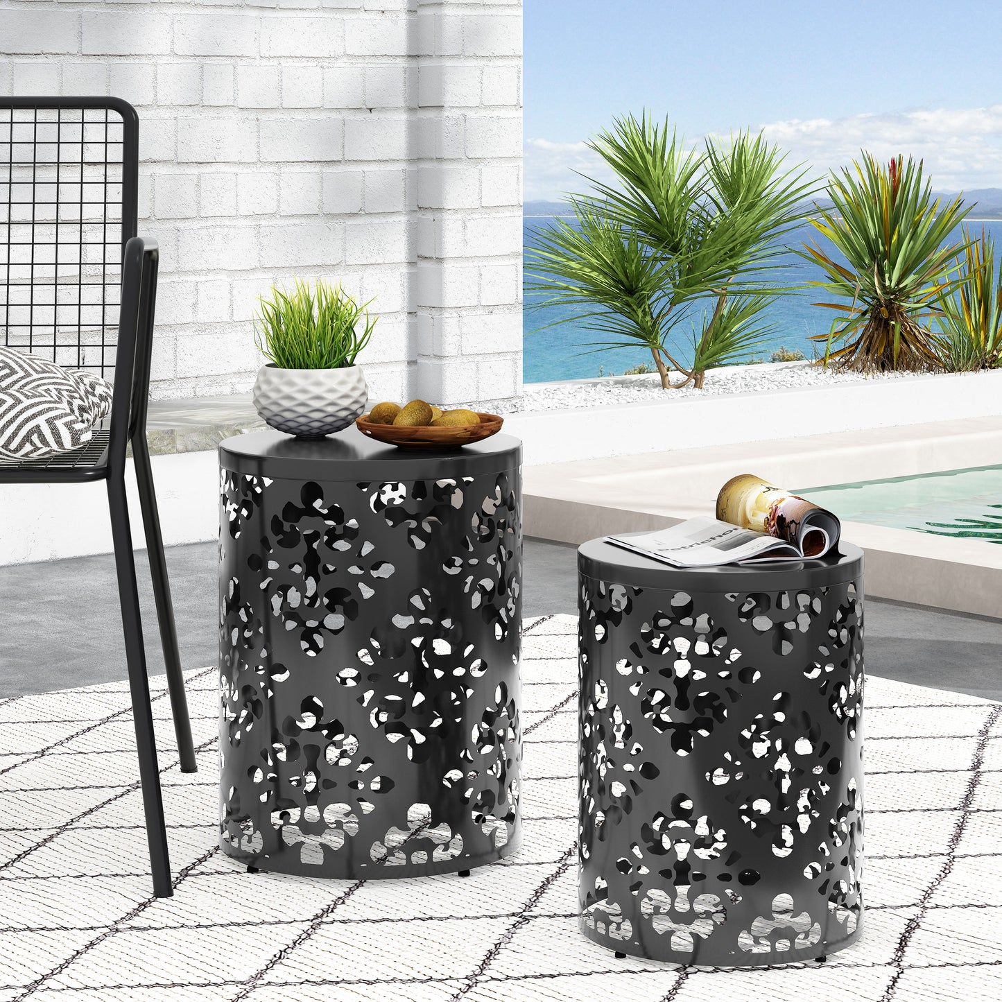 Metal S/2 end table
