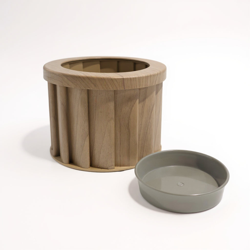 Round Strata Planter SM - Ash Brown