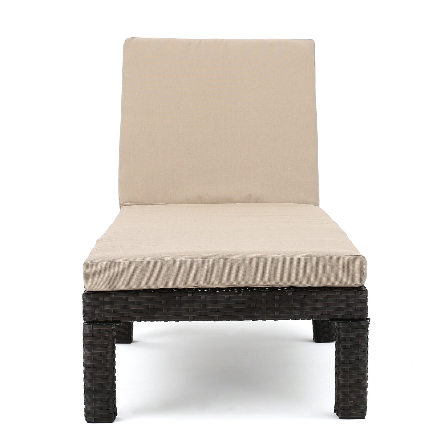 PUERTA KD CHAISE LOUNGE, DARK BROWN FRAME WITH BEIGE CUSHION