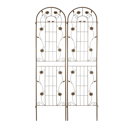 Metal Garden Trellis 86.7 in. x 19.7 in. Rustproof Trellis for Climbing Plants, Black (2-Pack)