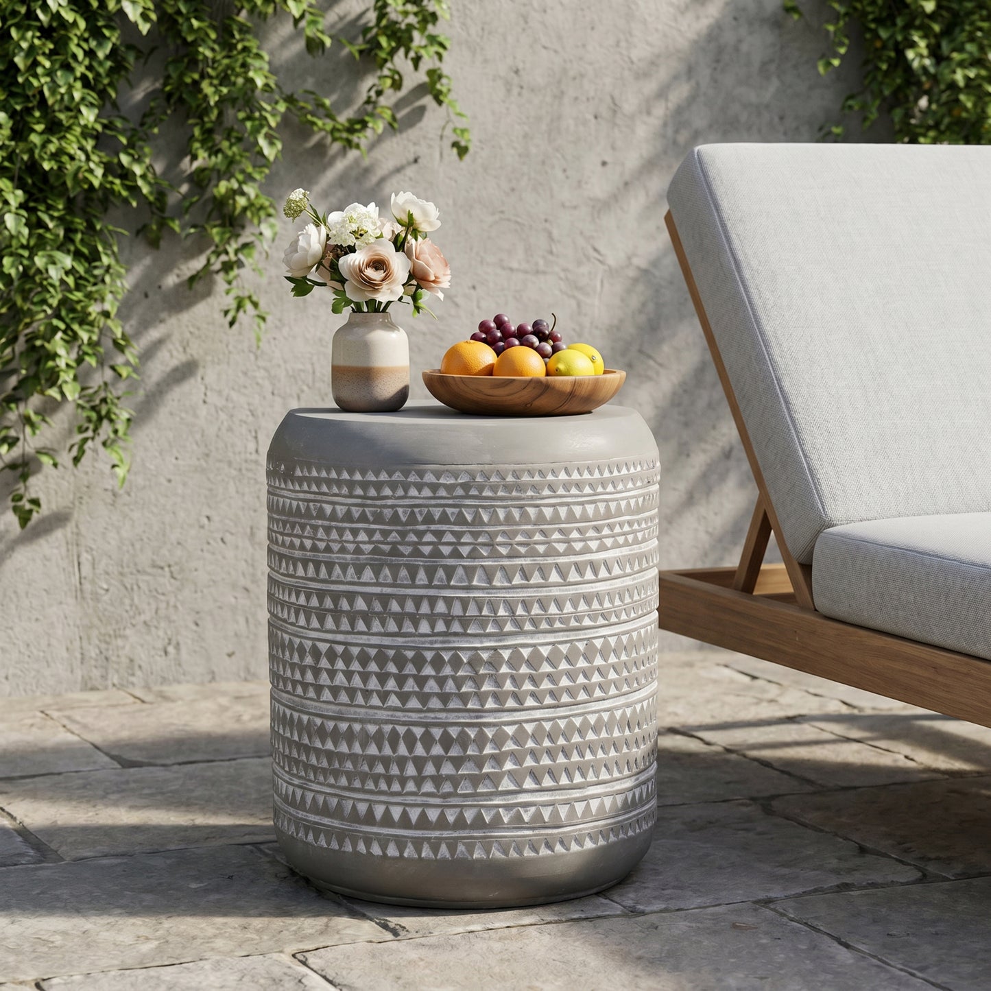 Outdoor LightWeight Concrete Side Table,MGO End Table