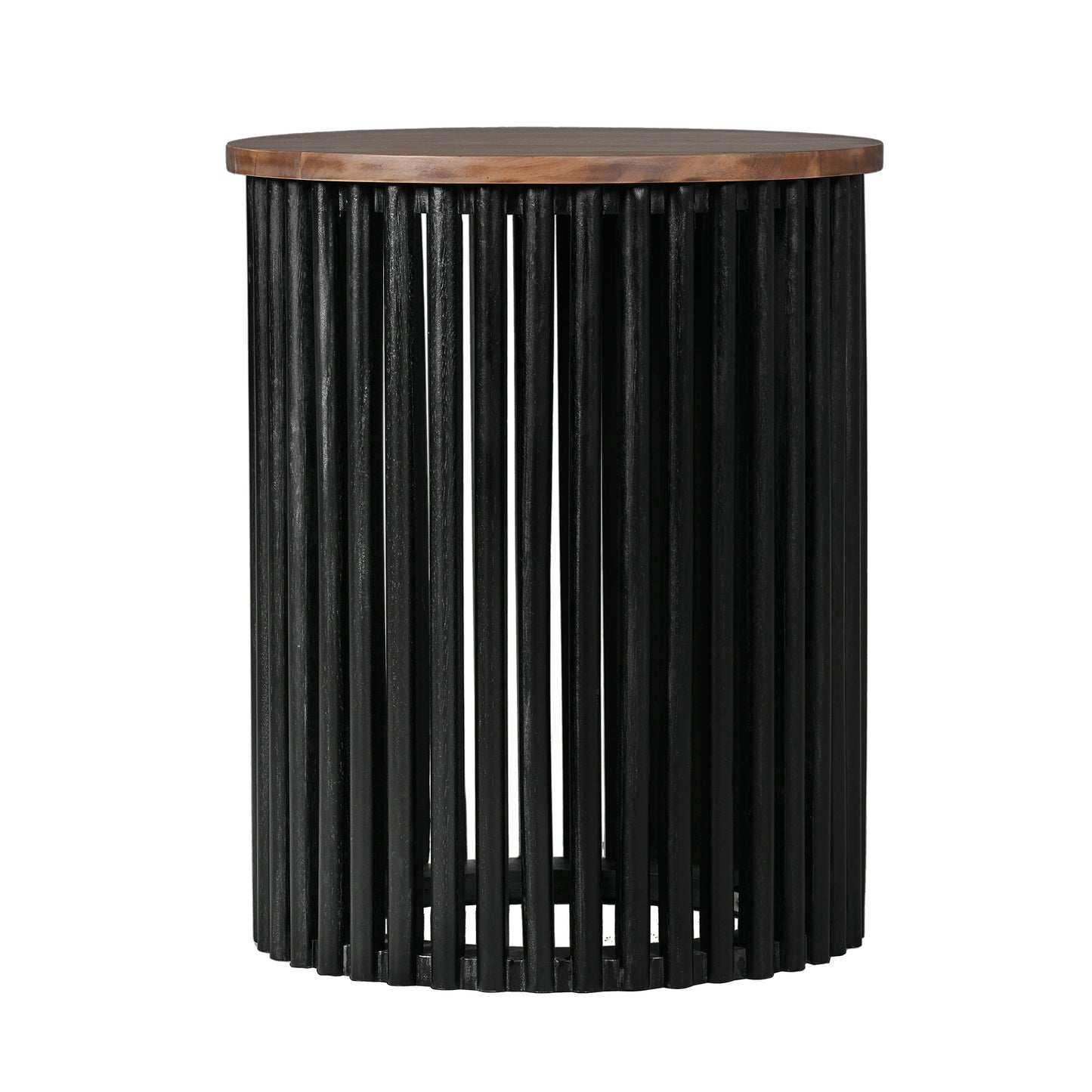 ACACIA SOLID WOOD SIDE TABLE,NATURAL & BLACK COLOR