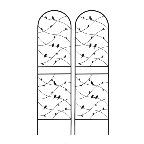 4 Pack Metal Garden Trellis 71" Tall Outdoor Climbing Plant Support for Roses, Flowers, Rustproof Durable Black Galvanized Tube, Lawn Garden Fence Decor Screen