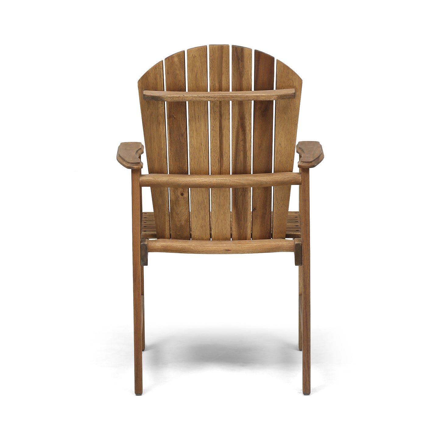 Outdoor Weather Resistant Acacia Wood Adirondack Dining Chairs (Set of 2), Natural Finish