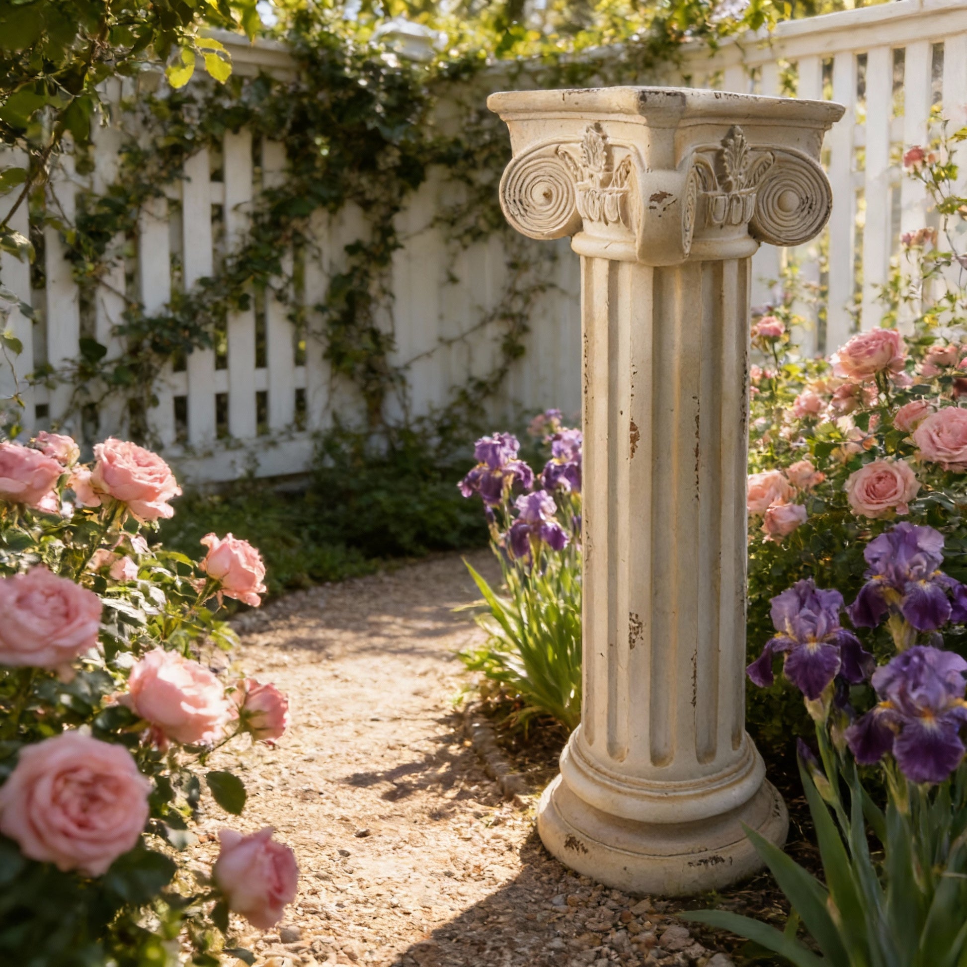 Pedestal Column Plant Stand 28.93'' Tall Roman Column with Base Roman Pillar Greek Column Magnesium Oxide Statue Sculpture Pedestal Stand Holder for Indoor Outdoor Wedding Birthday Party decorate