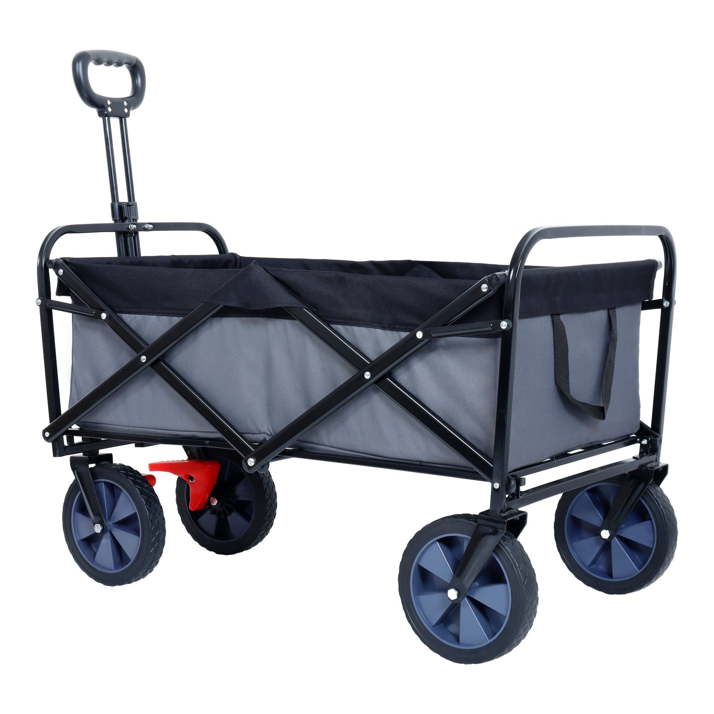 150L Collapsible Wagon Cart Foldable, Utility Garden Wagon with 360lbs Weight Capacity, Heavy Duty Portable Sport Wagon with Wheels for Outdoor, Grocery, Shopping