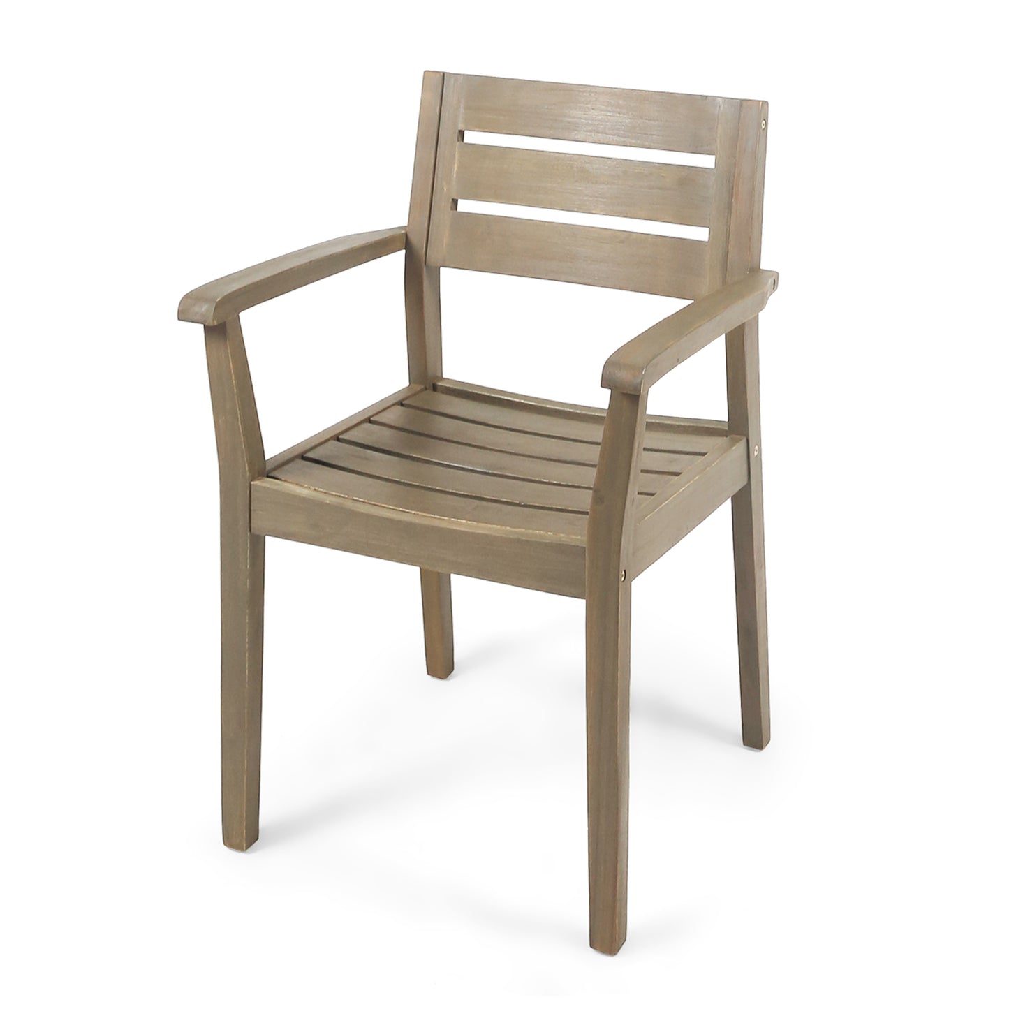 STAMFORD Dining Chairs Set of 2,Acacia Wood Patio Armchair,for Backyard, Poolside, Garden,Grey