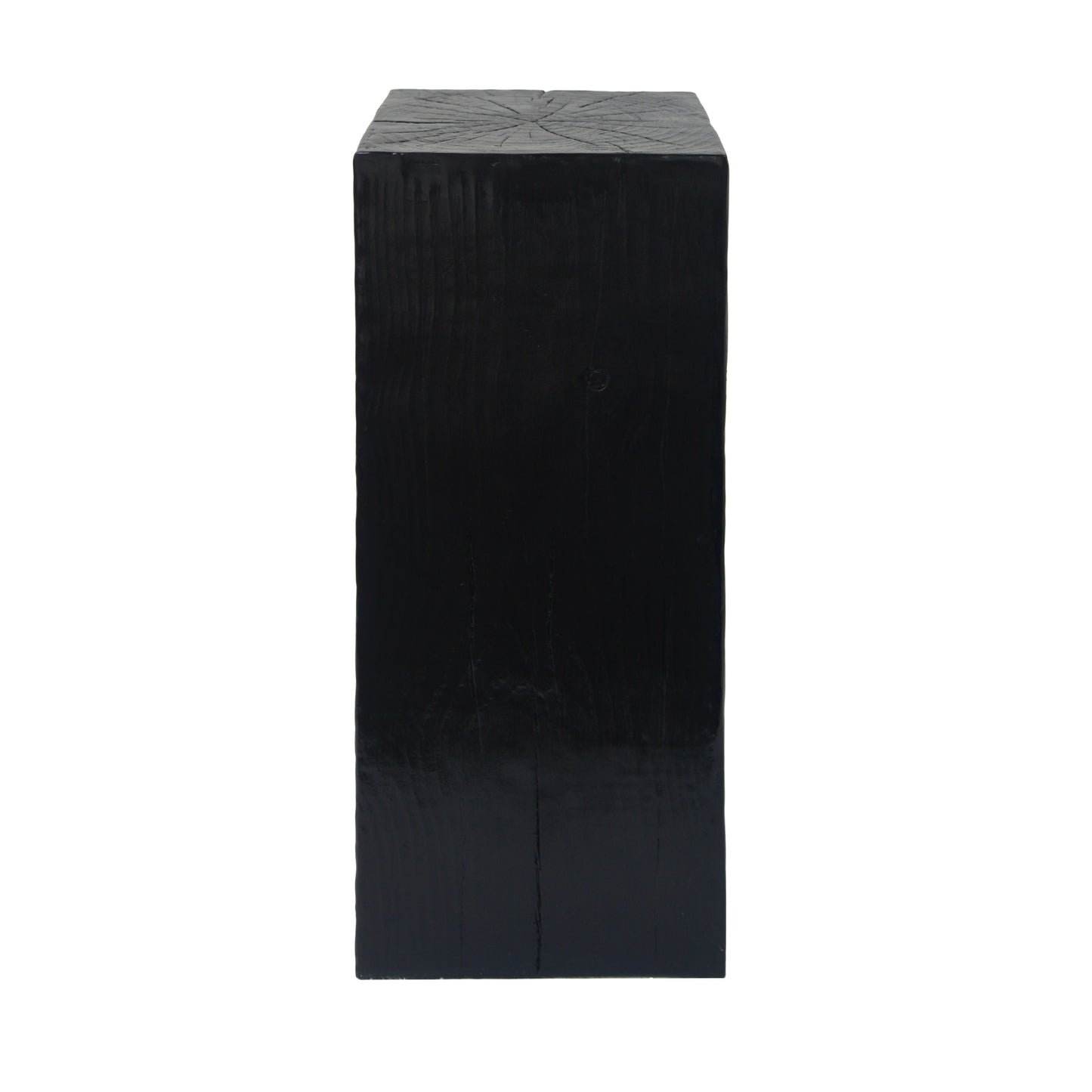 Wood-Look Square-Column MGO End Table,  H33.75",Wood-Like Distressed Finish, Mix with Different Heights, Indoor Outdoor Use,Black Color