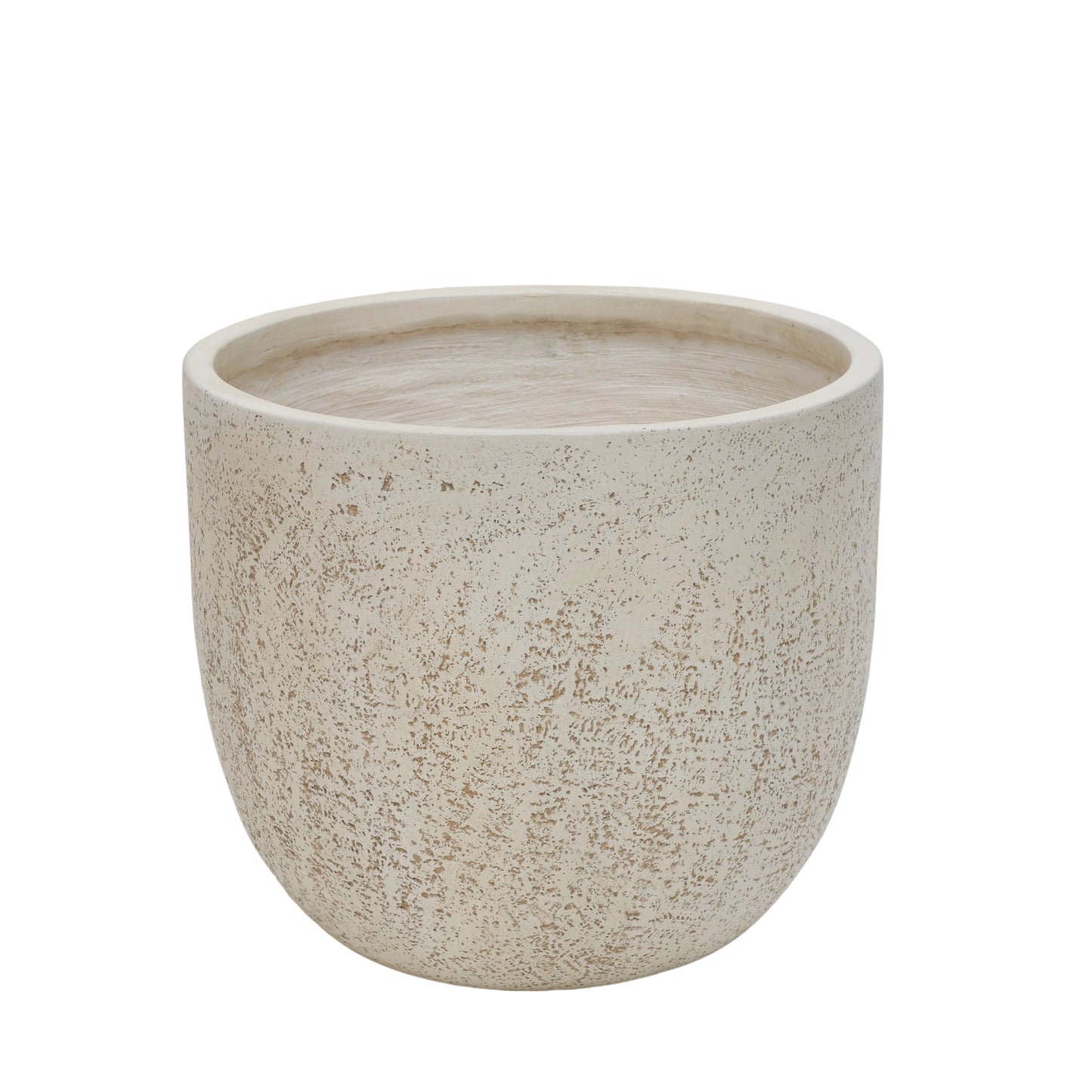 Large Outdoor Indoor Planter, 15.9"+12"+10" Dia Round Magnesium Oxide Planter Set of 3, Flower Pots with Drainage Holes,  Modern Design Planter for Home Garden Patio