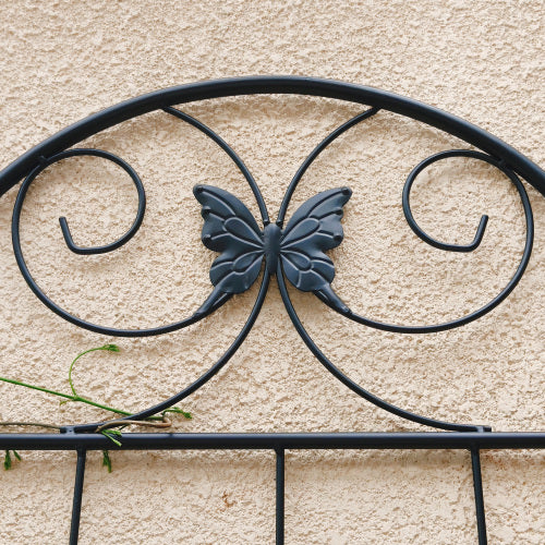 71 in. 2-Pack Black Metal Garden Trellis Rustproof Trellis for Climbing Plants Outdoor Flower Support