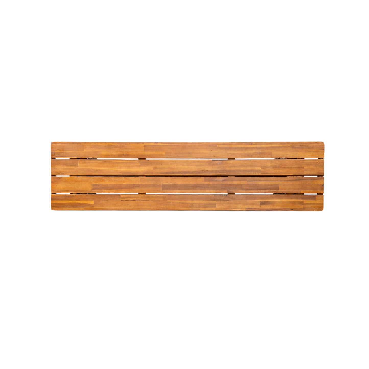 Outdoor 1pcs Acacia Wood Bench,Teak Finish+ Grey Wicker