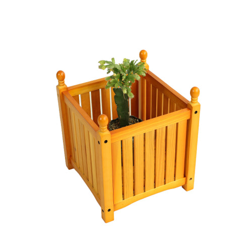 Wood Outdoor Square Wooden Flower and Herb Pot for Garden, Porch and Patio-Outside Plant and Vegetable Container