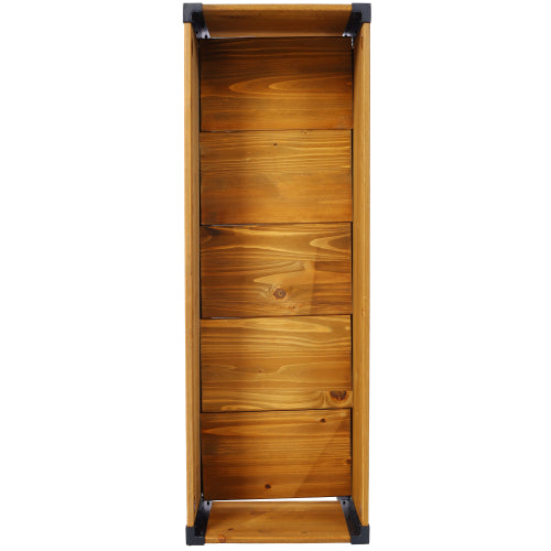 37 in. x 12.75 in. Brown Wood Rectangular Outdoor Raised Garden Bed Planter Box with Metal Legs
