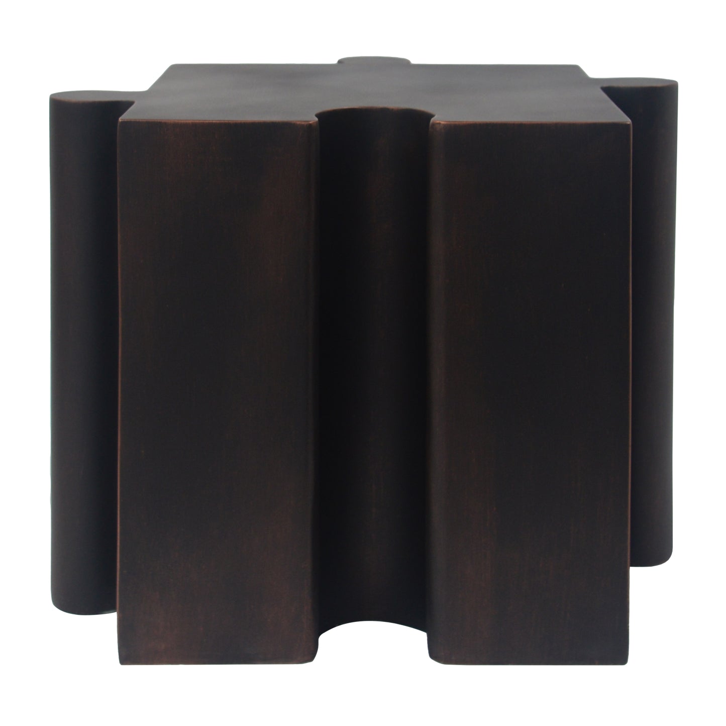 2-Piece Artistic Puzzle Table Set,Modular MGO Side Tables with Interlocking Design (1 Convex & 1 Concave), 200lb Capacity for Indoor & Outdoor, Antique Copper Color