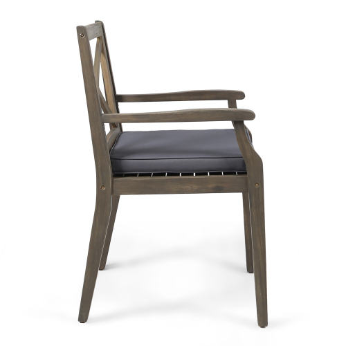 PERLA DINING CHAIR,2PCS with 2 Cushions,grey