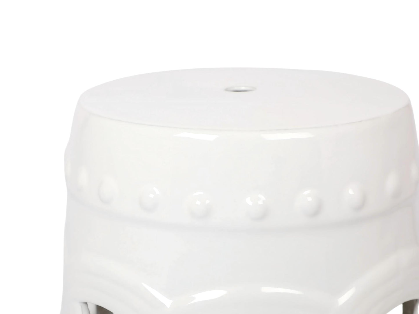 10.5" x 17" Glazed Ceramic Drum Stool - Indoor/Outdoor Side Table - Accent Garden Stool