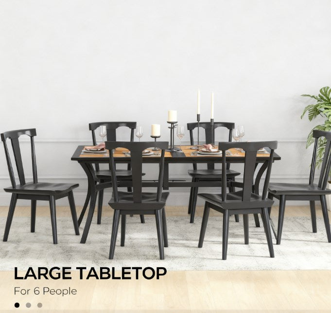 Stable Faux Wood Rectangle Outdoor Dining Table,Rectangle Outdoor Dining Table,Rectangular Patio Table with Umbrella Hole