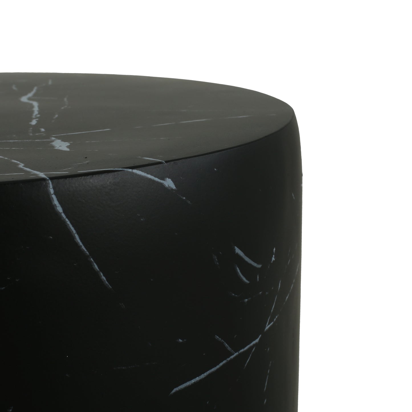 Outdoor Lightweight concrete MGO Side/End Table , Living Room Accent Table,Black Marble