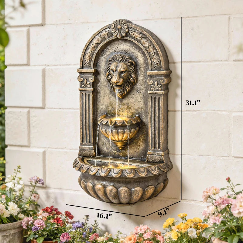Outdoor Fountain,Wall-Mounted Fountain,Cascading Waterfall