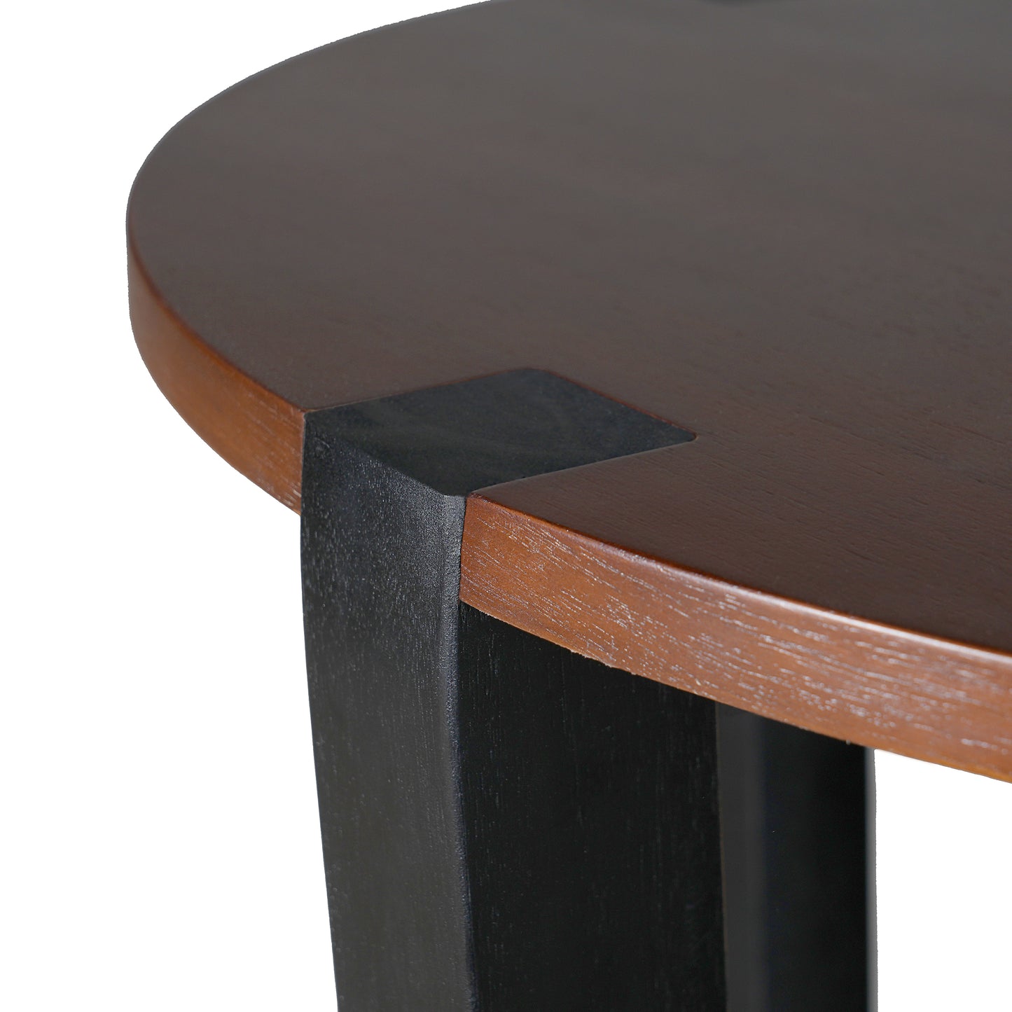 ACACIA SOLID WOOD SIDE TABLE,BROWN & BLACK COLOR