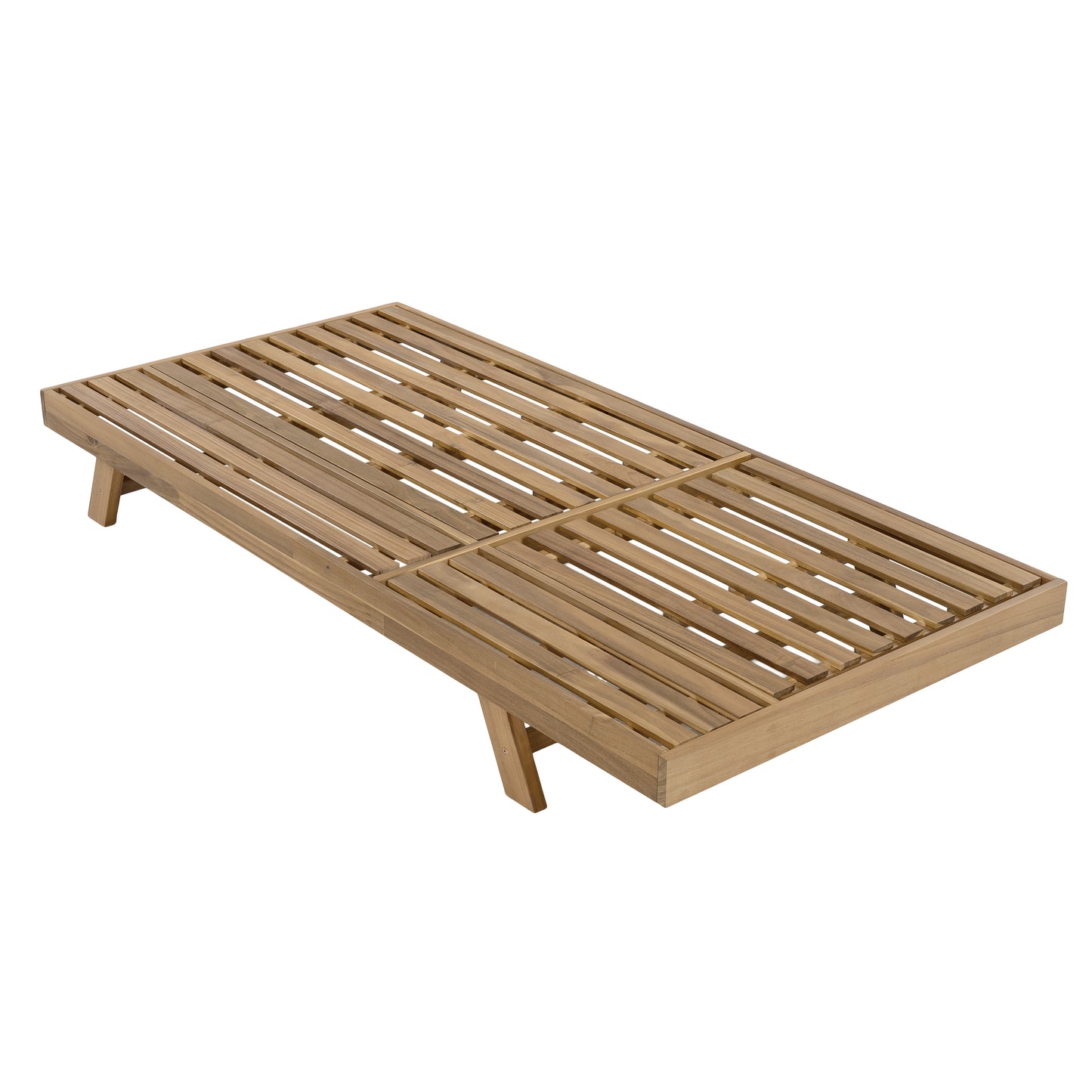 2/3 Foldable Acacia Wood Lounge Chair With Adjustable Backrest & Flat Storage Surface, light brown Finish Uncushioned, For Backyard Pool Garden Patio